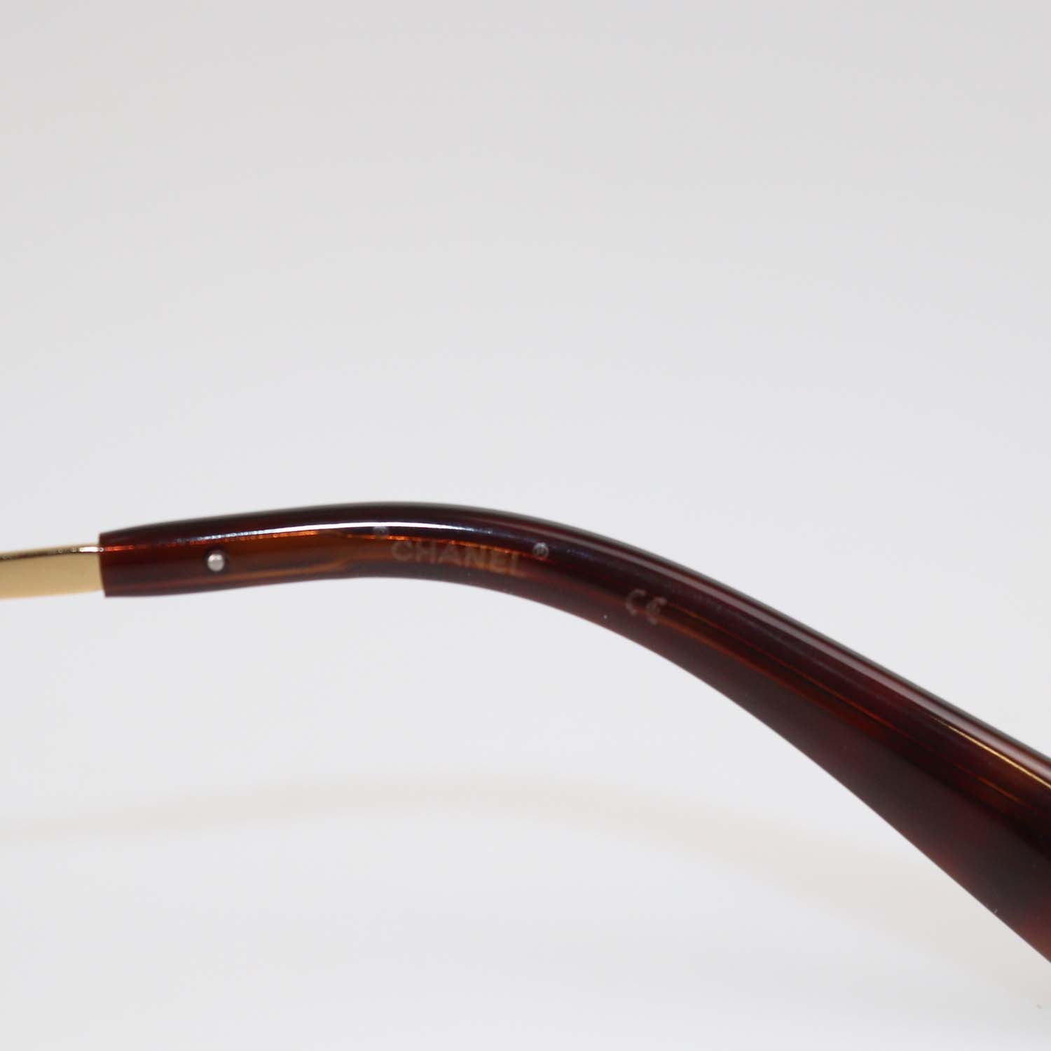 Chanel Gold/Brown Embellished Sunglasses
