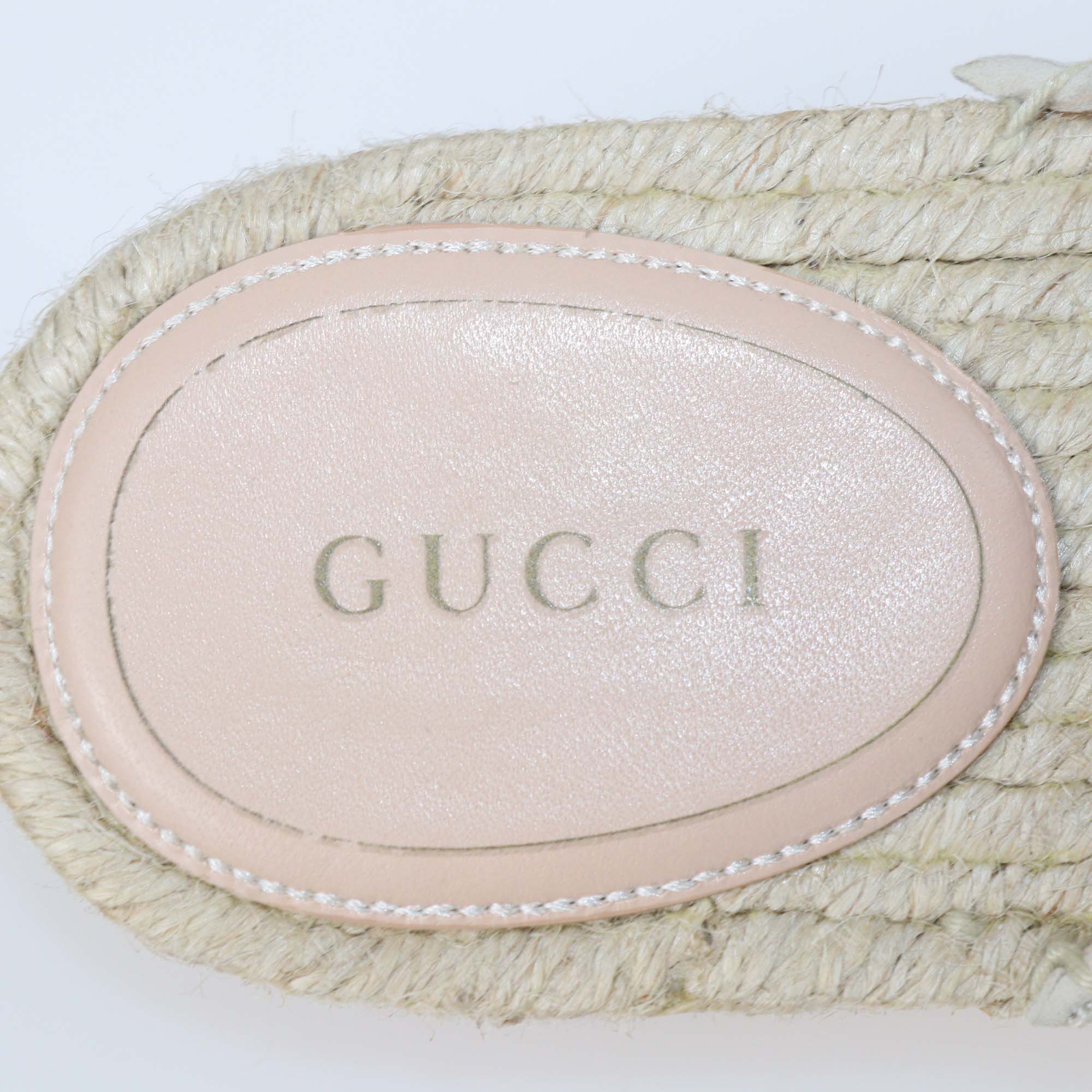 Gucci Ivory Suede Horsebit Espadrille Mules