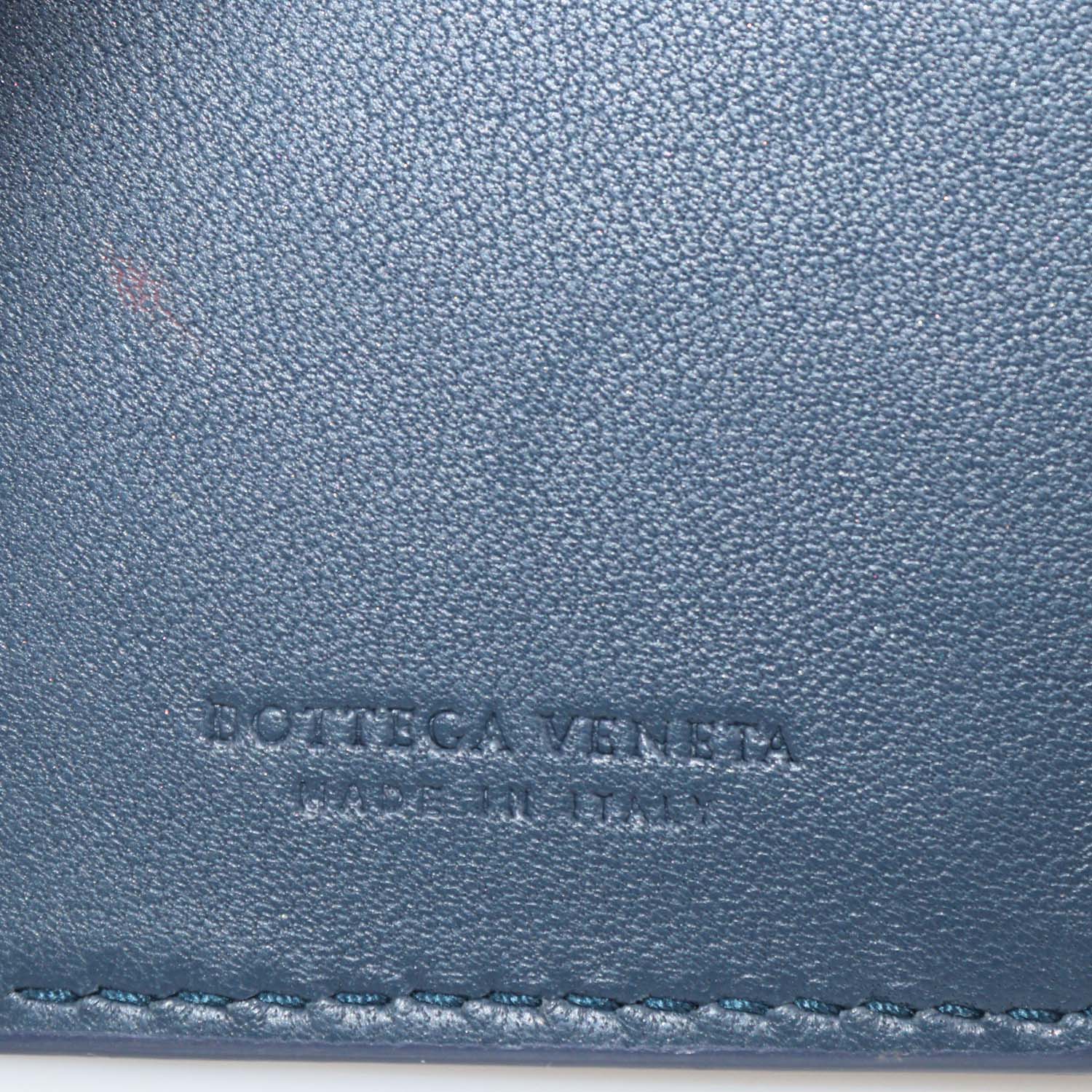 Bottega Veneta Blue Crocodile Vertical Card Case