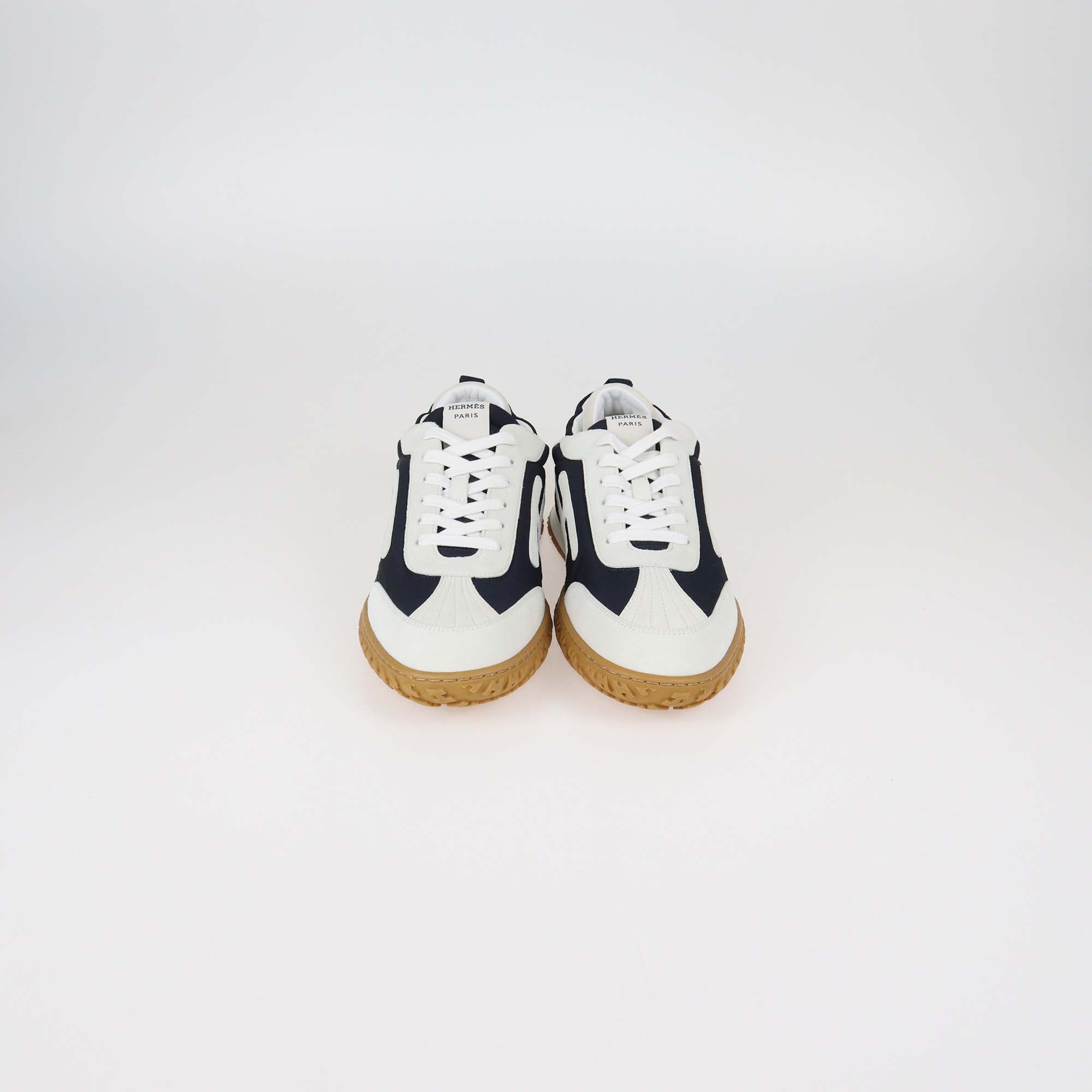 Hermès Bleu Marine/Blanc Technical Canvas and Suede Jet Sneakers