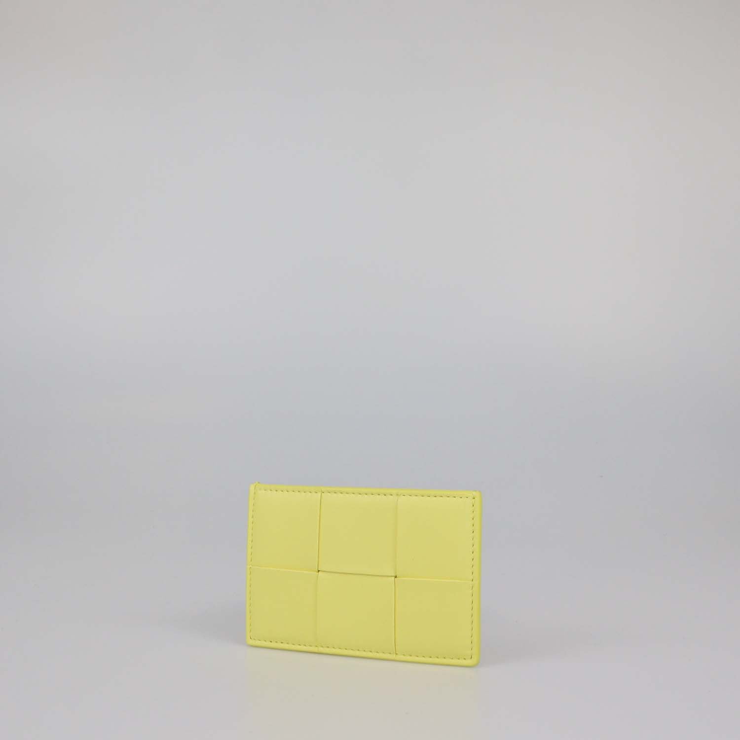 Bottega Veneta Yellow Intreccio Leather Cassette Card Case