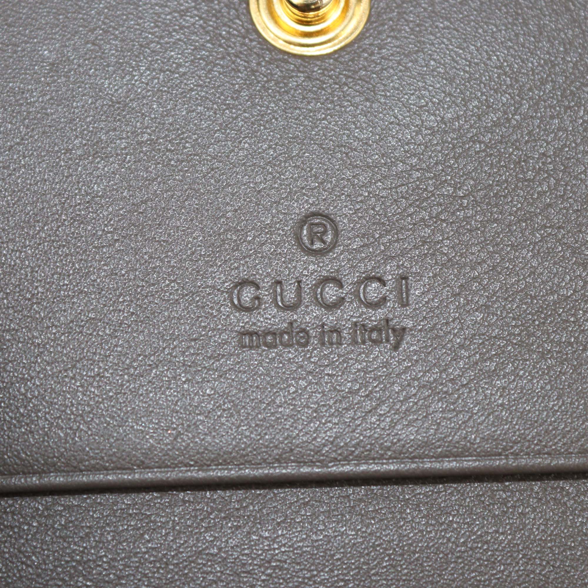 Gucci Brown Alligator Zumi Chain Card Case