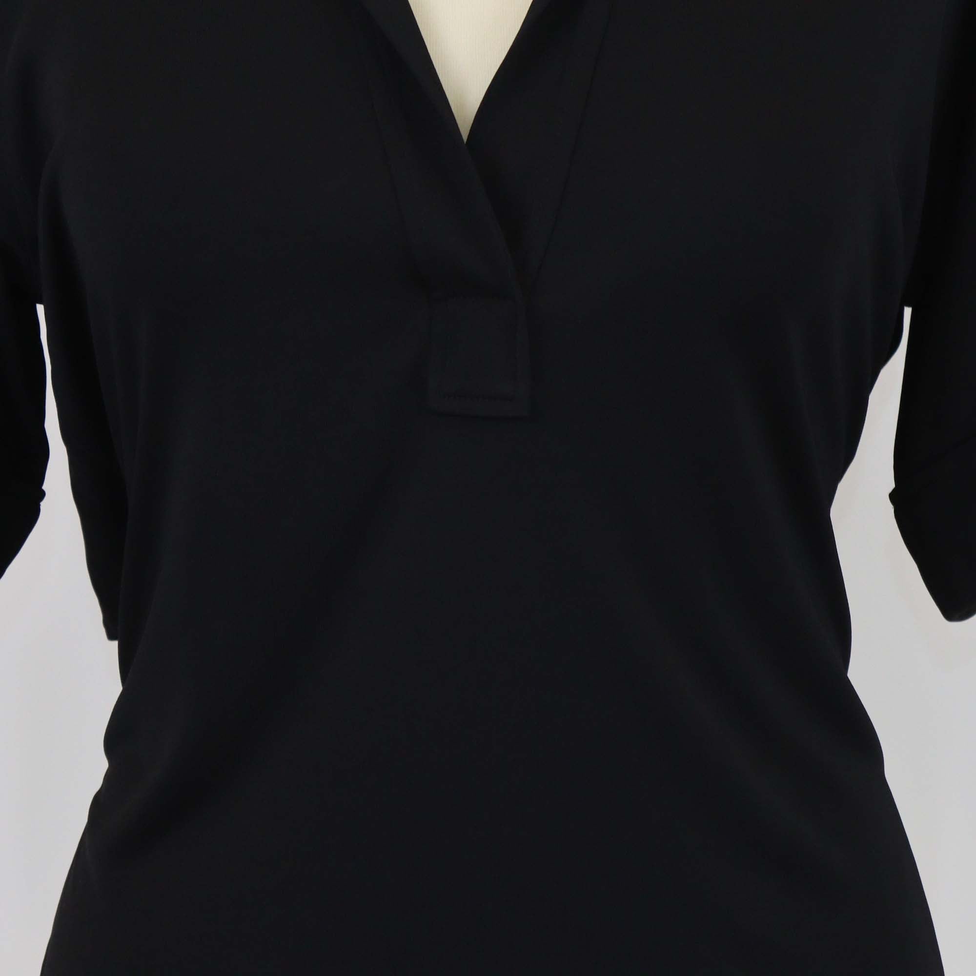 Hermes Black Viscose Back Cropped Short Sleeve Top
