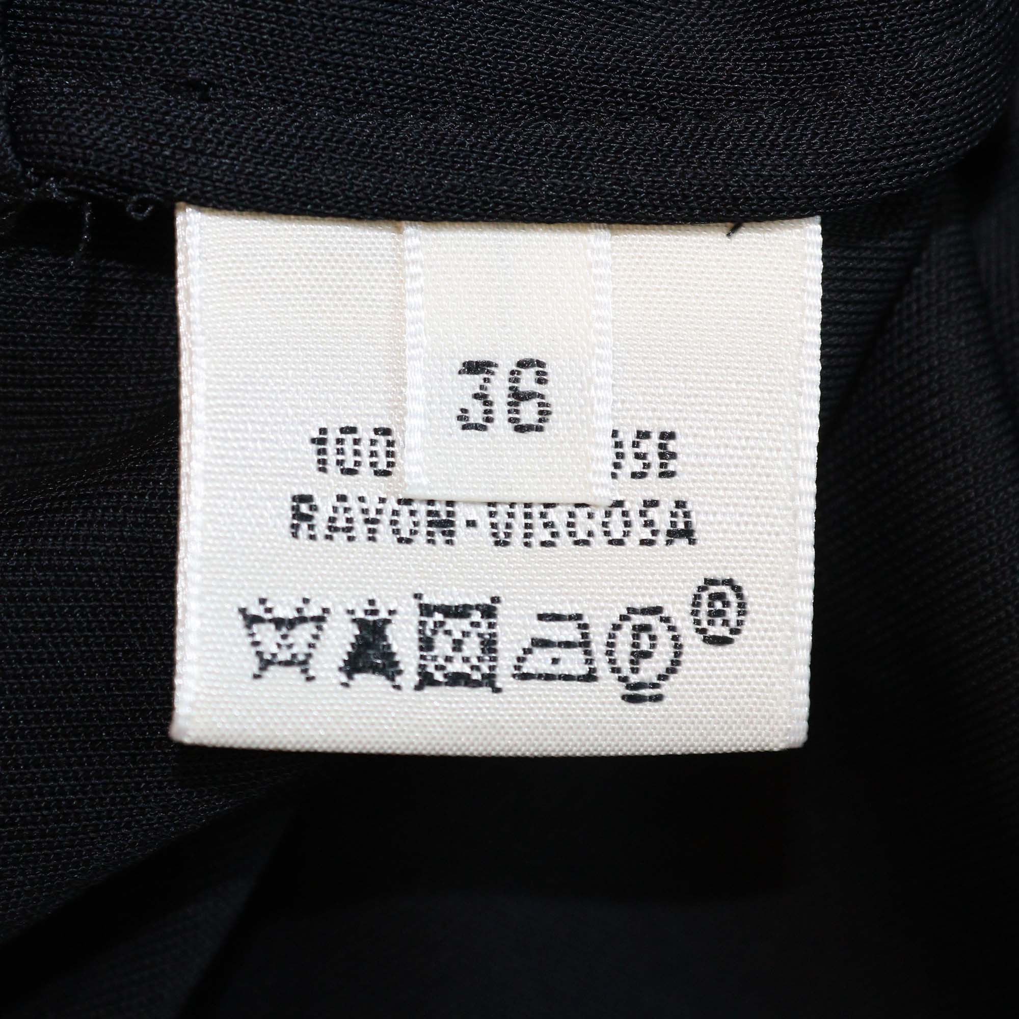 Hermes Black Viscose Back Cropped Short Sleeve Top