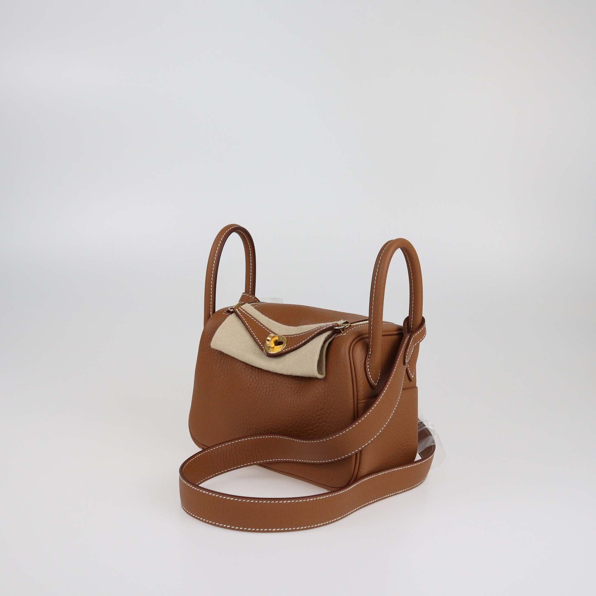 Hermes Gold Clemence Mini Lindy Bag Womens Hermes