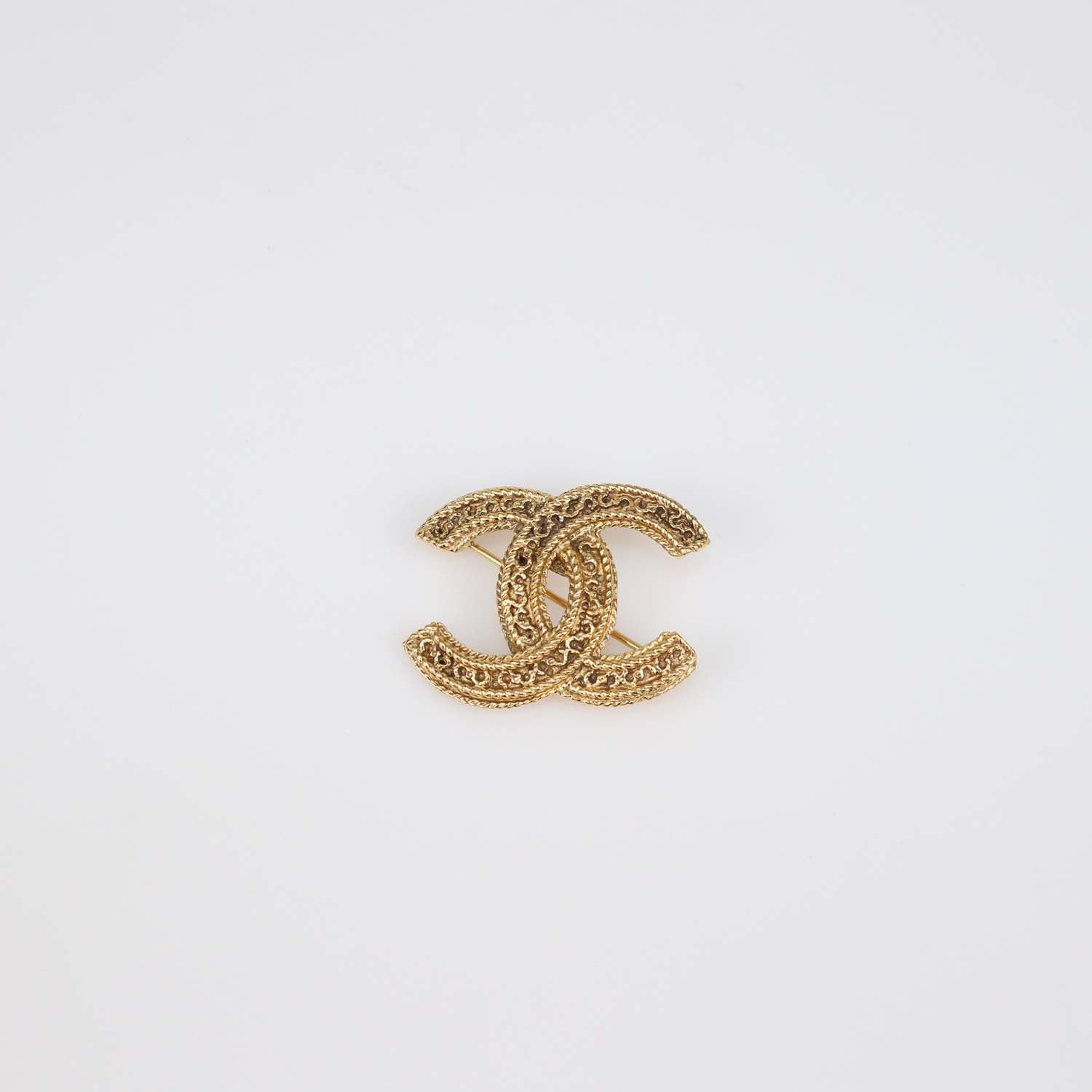 Chanel Gold Tone CC Brooch