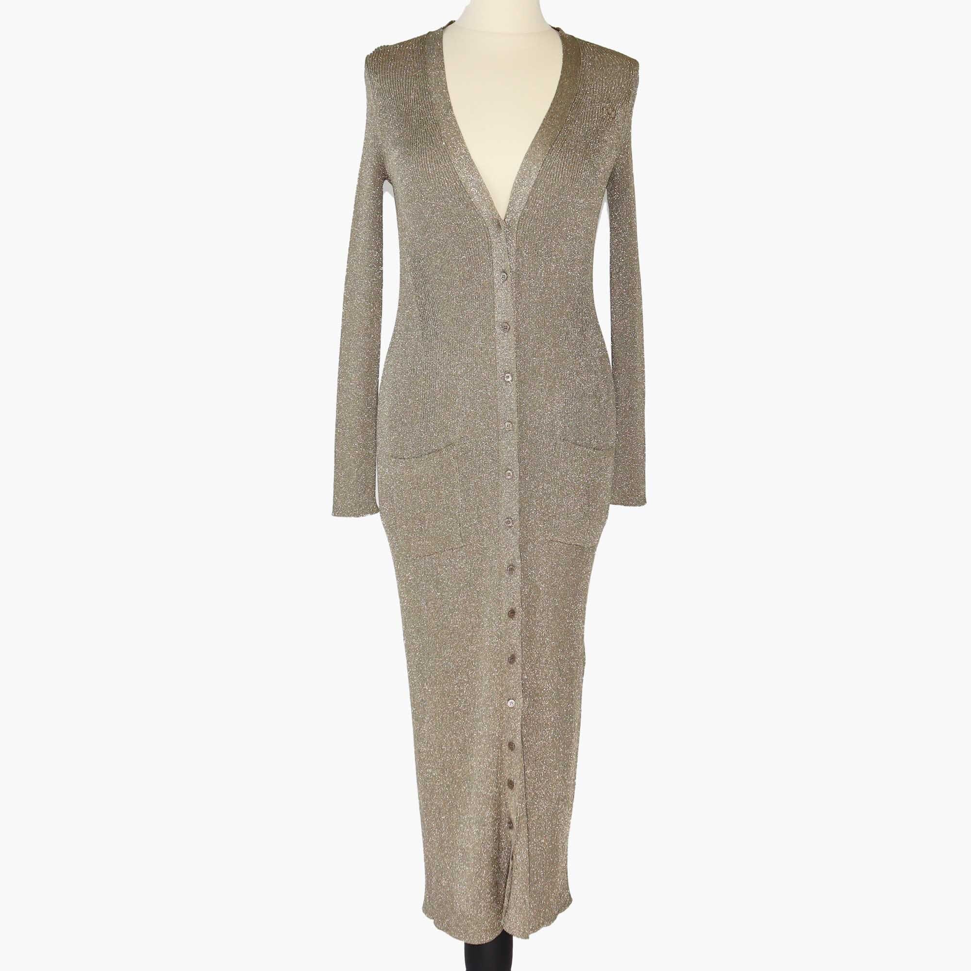 Valentino Green Glittery Long Cardigan Dress Clothing Valentino