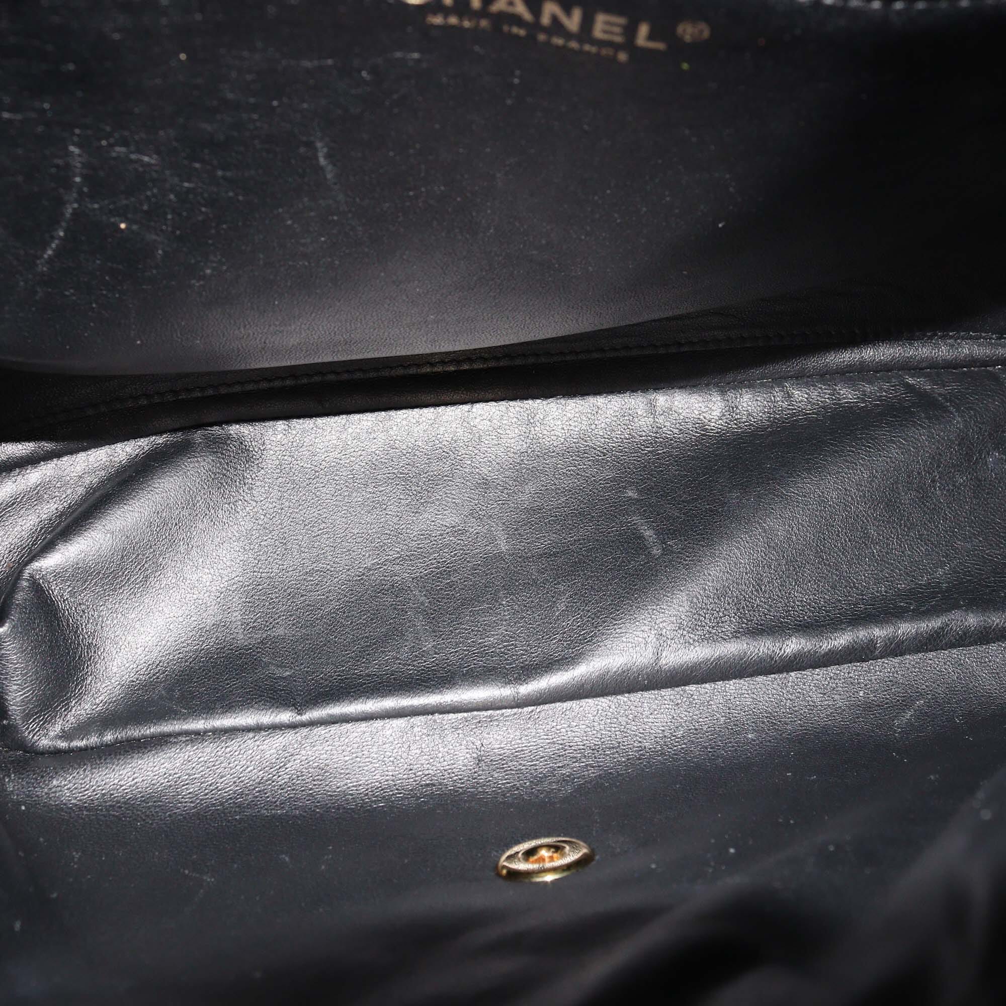 Chanel Black Quilted Caviar Maxi Classic Single Flap Bag Womens Chanel