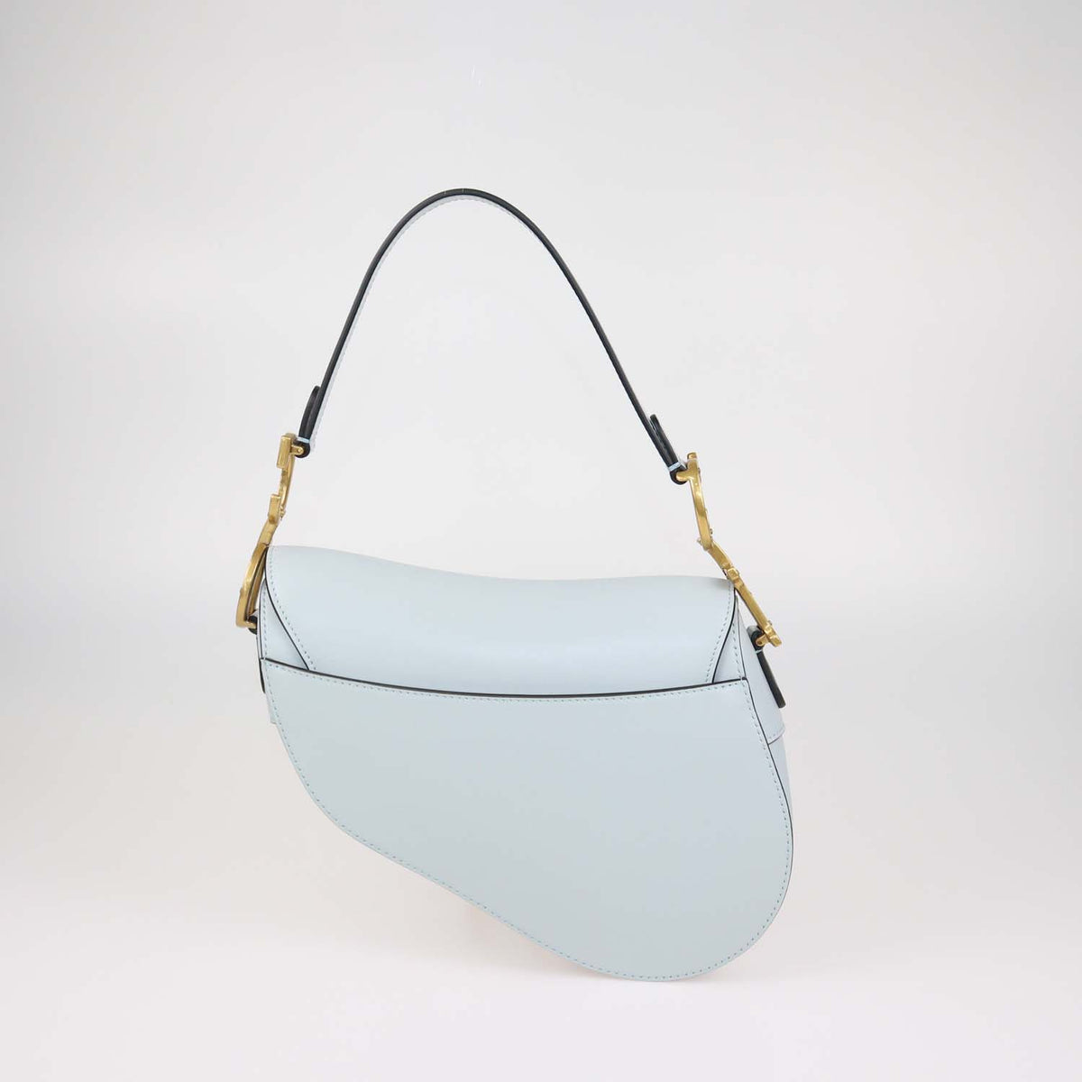Christian Dior Light Blue Leather Saddle Bag w/Strap