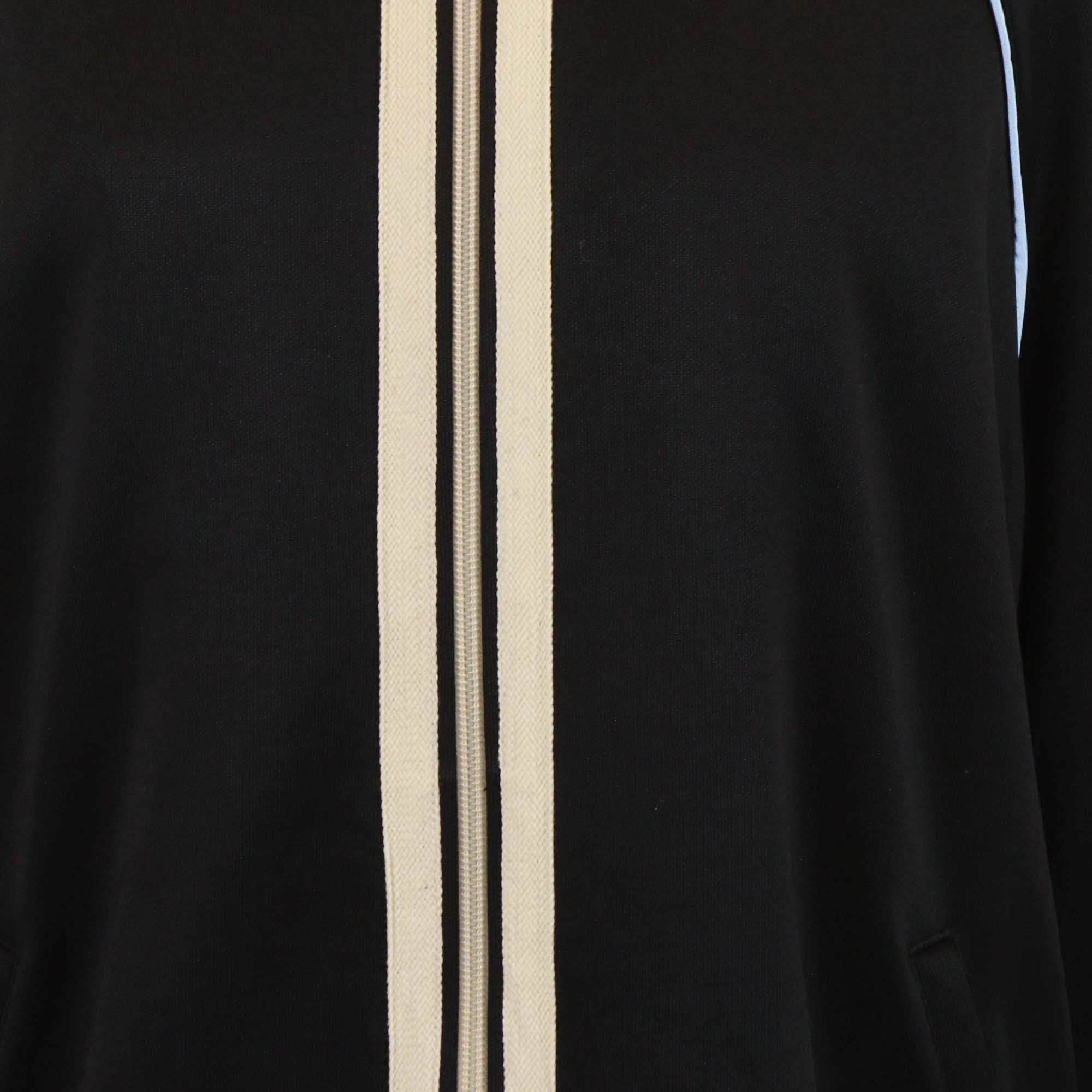 Gucci Black GG Side Stripe Jersey Stand Collar Jacket