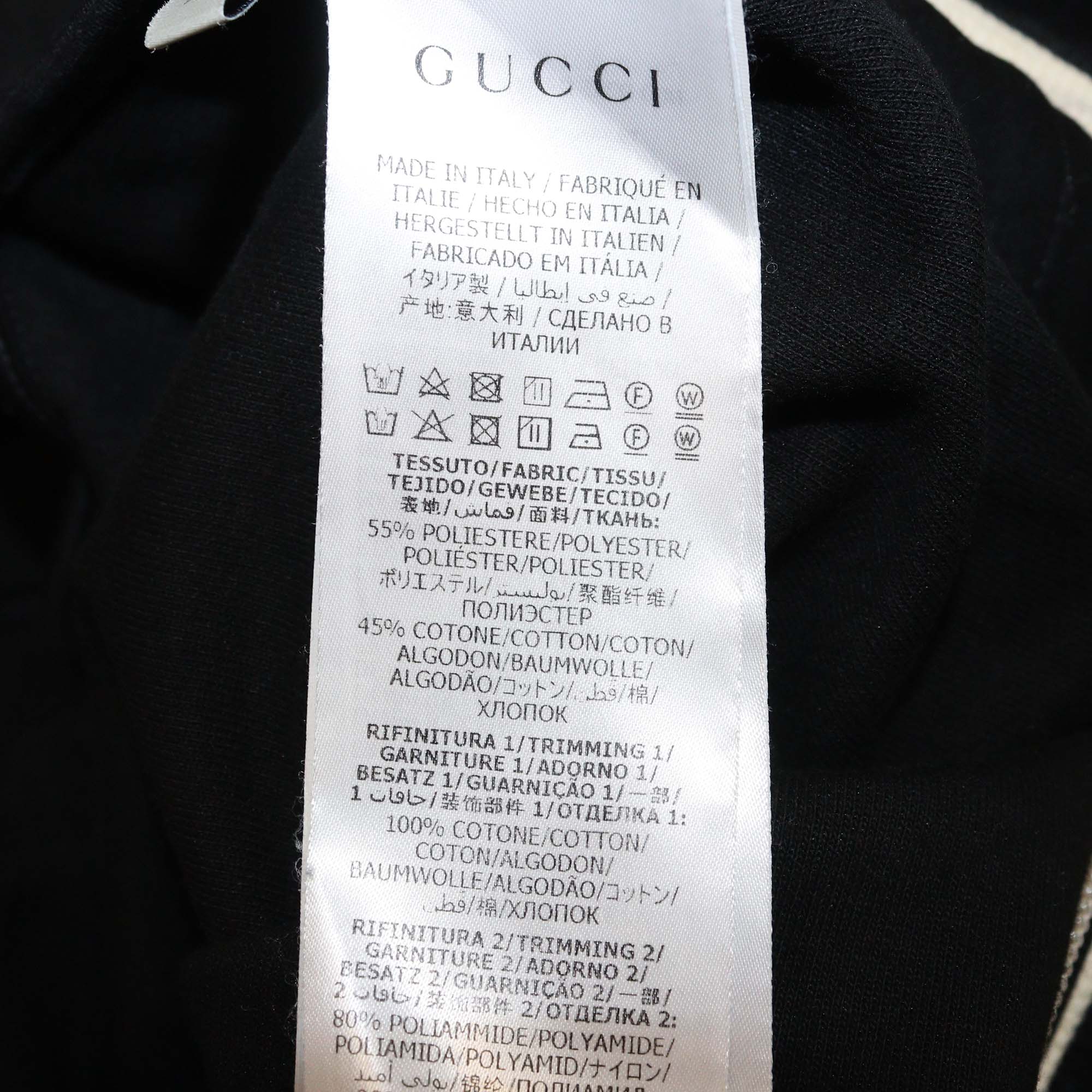Gucci Black GG Side Stripe Jersey Stand Collar Jacket