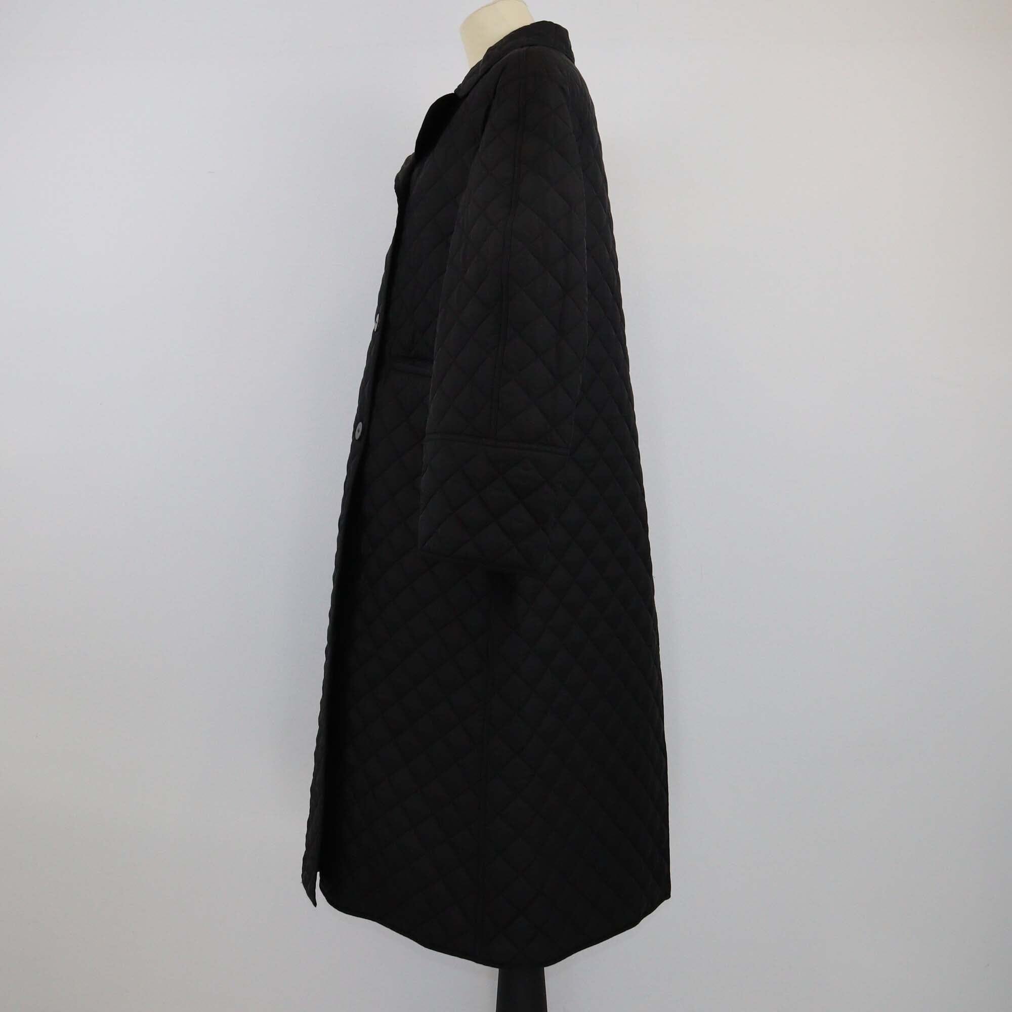 Christian Dior Black Quilted Double Breasted Coat Womens Christian Dior