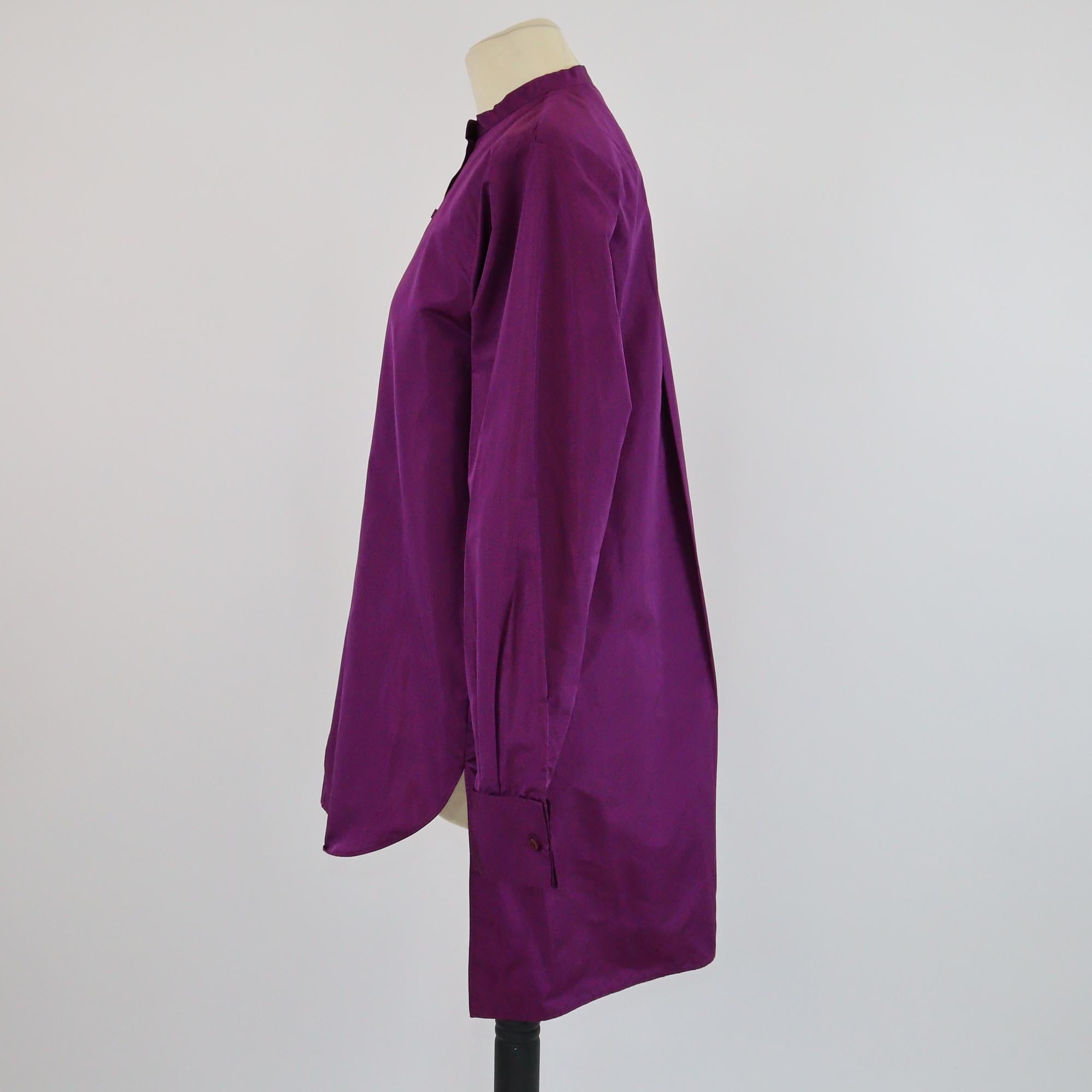 Christian Dior Violet Bee Embroidered Oversized Long Sleeve Tunic Shirt Womens Christian Dior