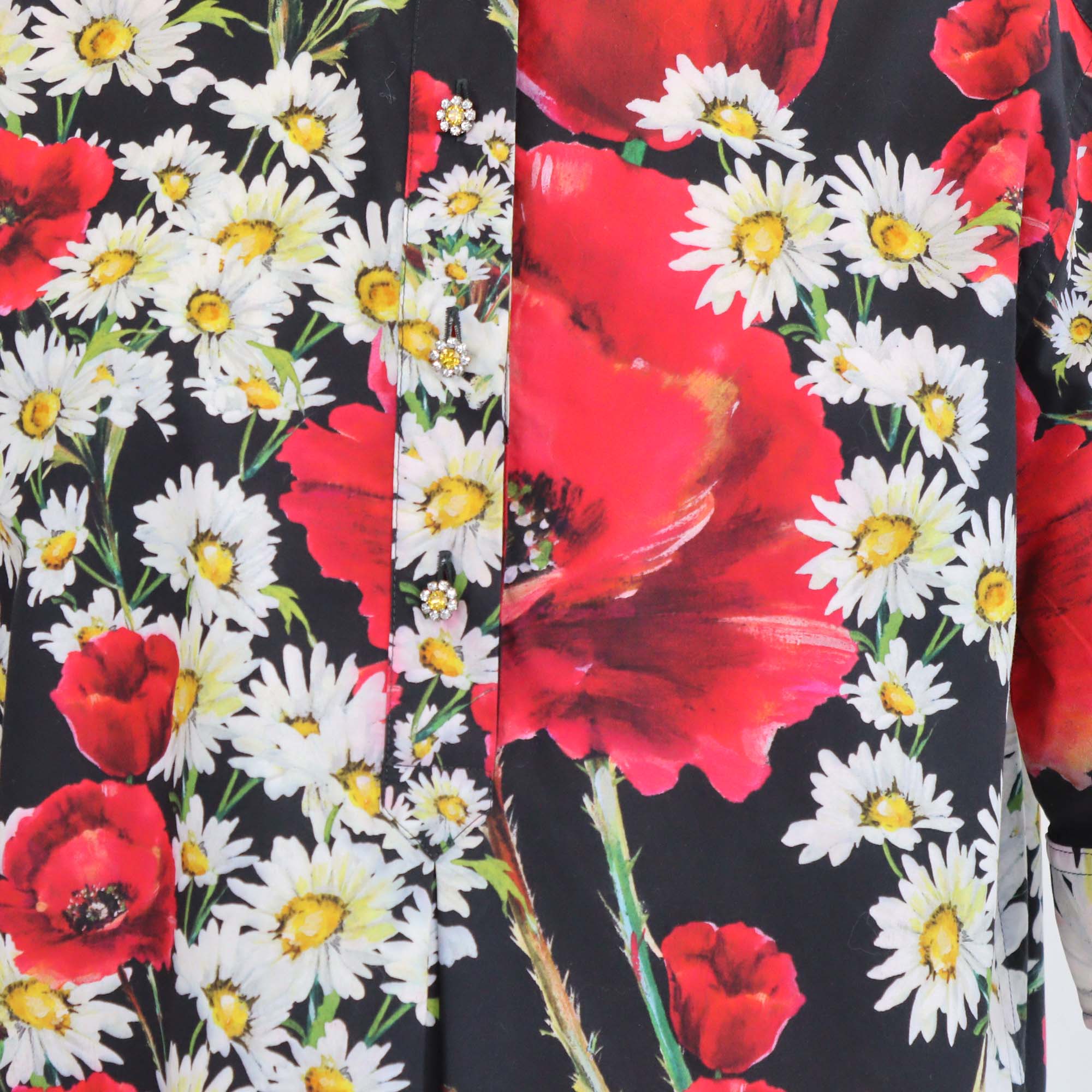 Dolce & Gabbana Multicolor Floral Print Cotton Short Sleeve Shirt