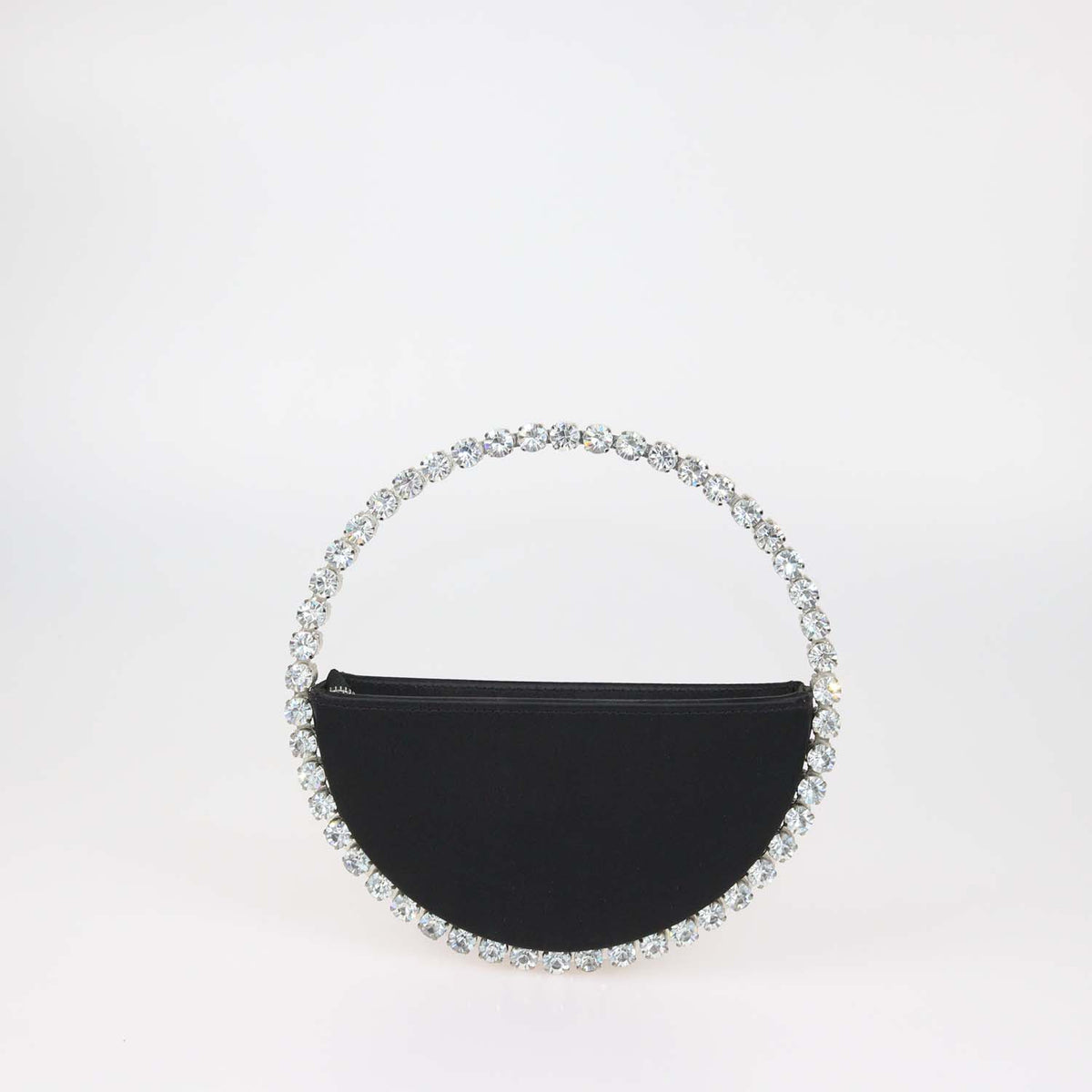 L'Alingi Black Satin Crystal Embellished Eternity Clutch Bag