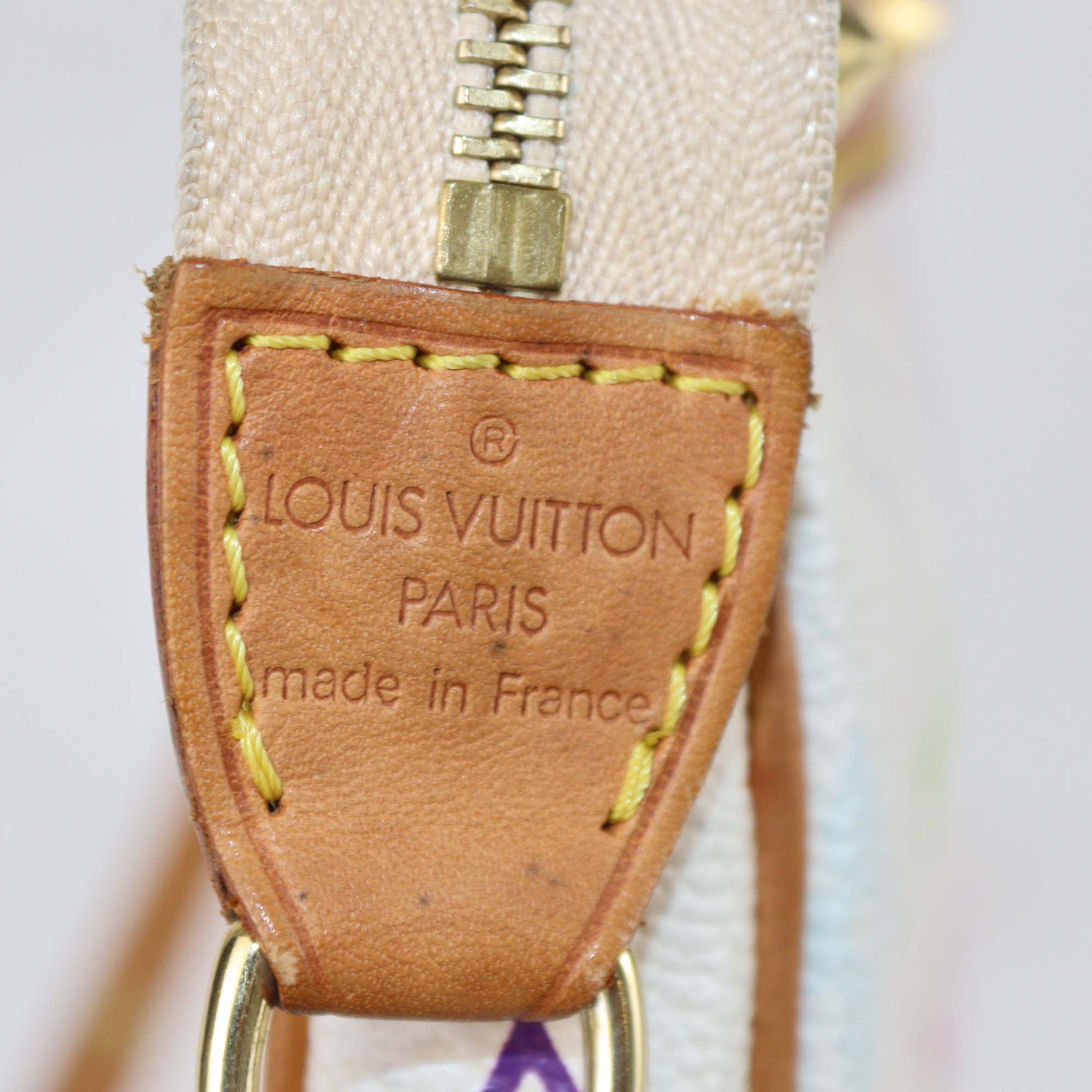 Louis Vuitton White Multicolor Canvas Pochette Accessoires