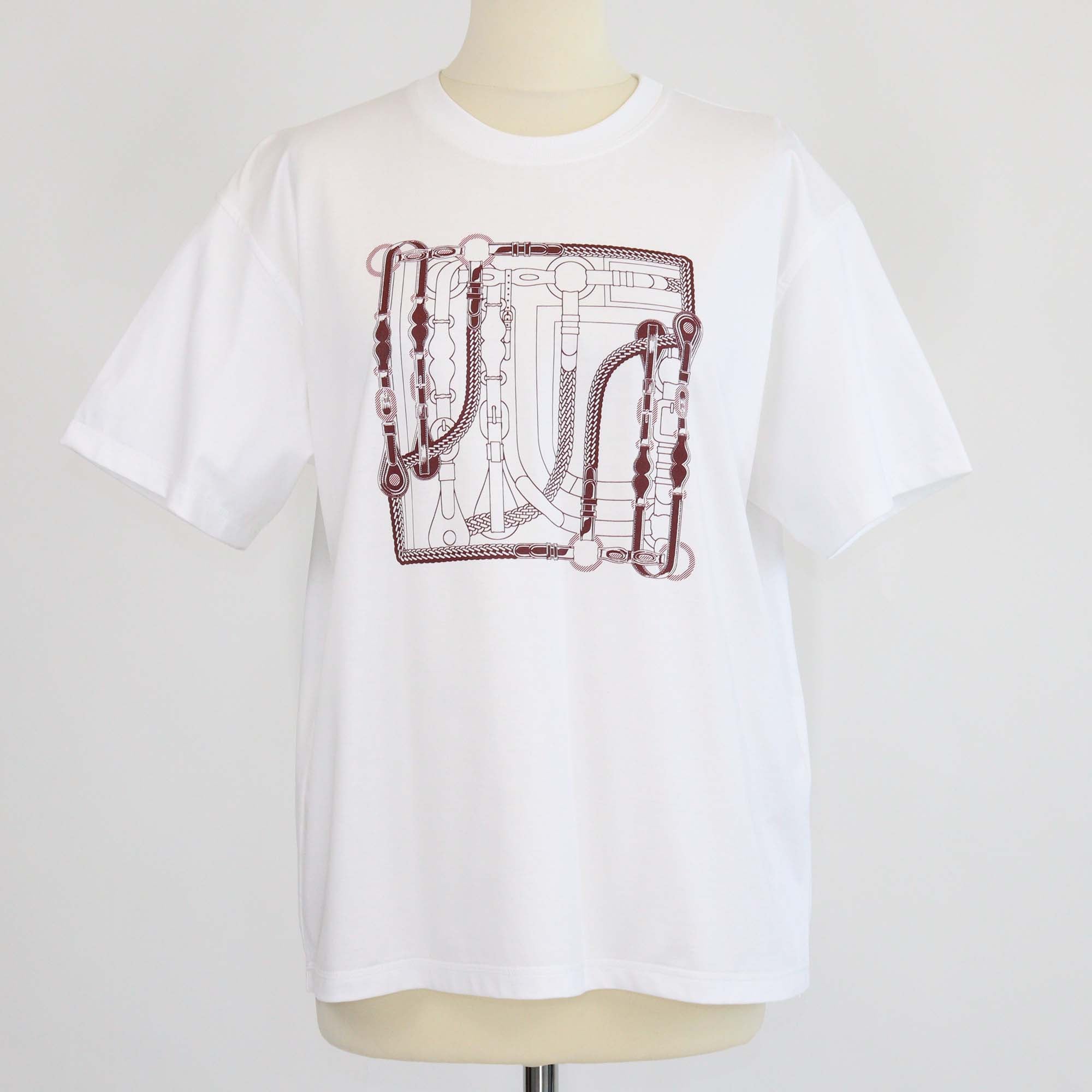 Hermes Blanc Cotton Cartouche T Shirt