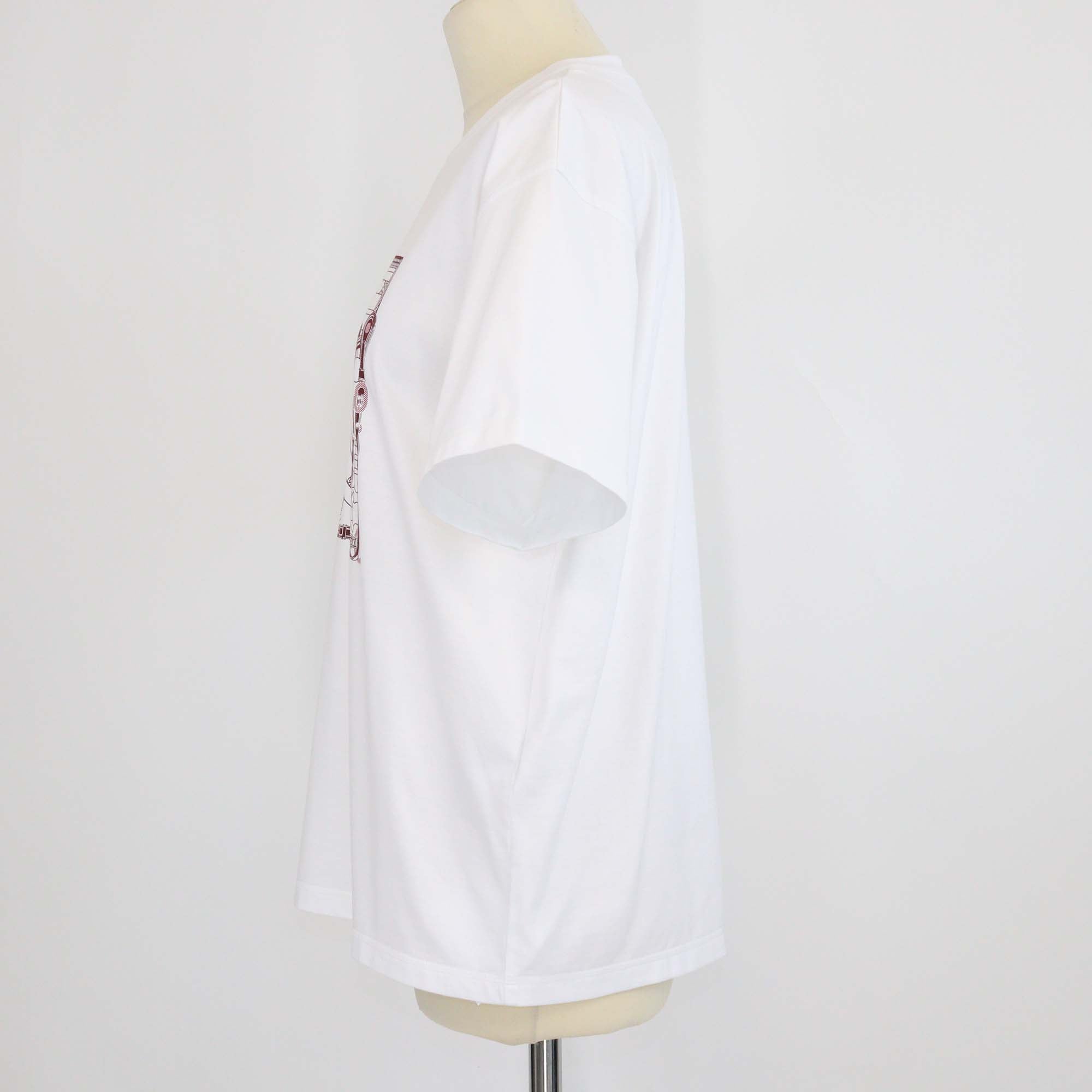 Hermes Blanc Cotton Cartouche T Shirt