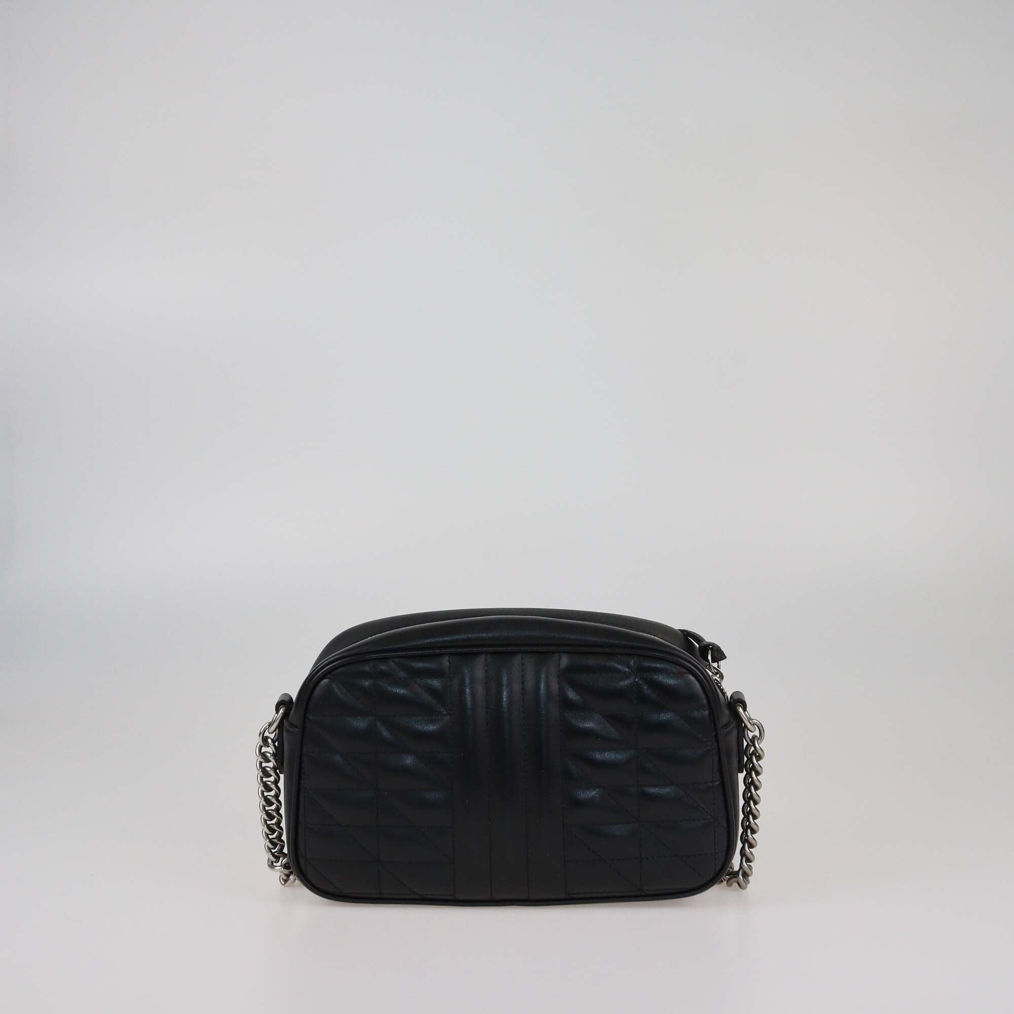 Gucci Black Mix Matelasse Small GG Marmont Camera Shoulder Bag Womens Gucci