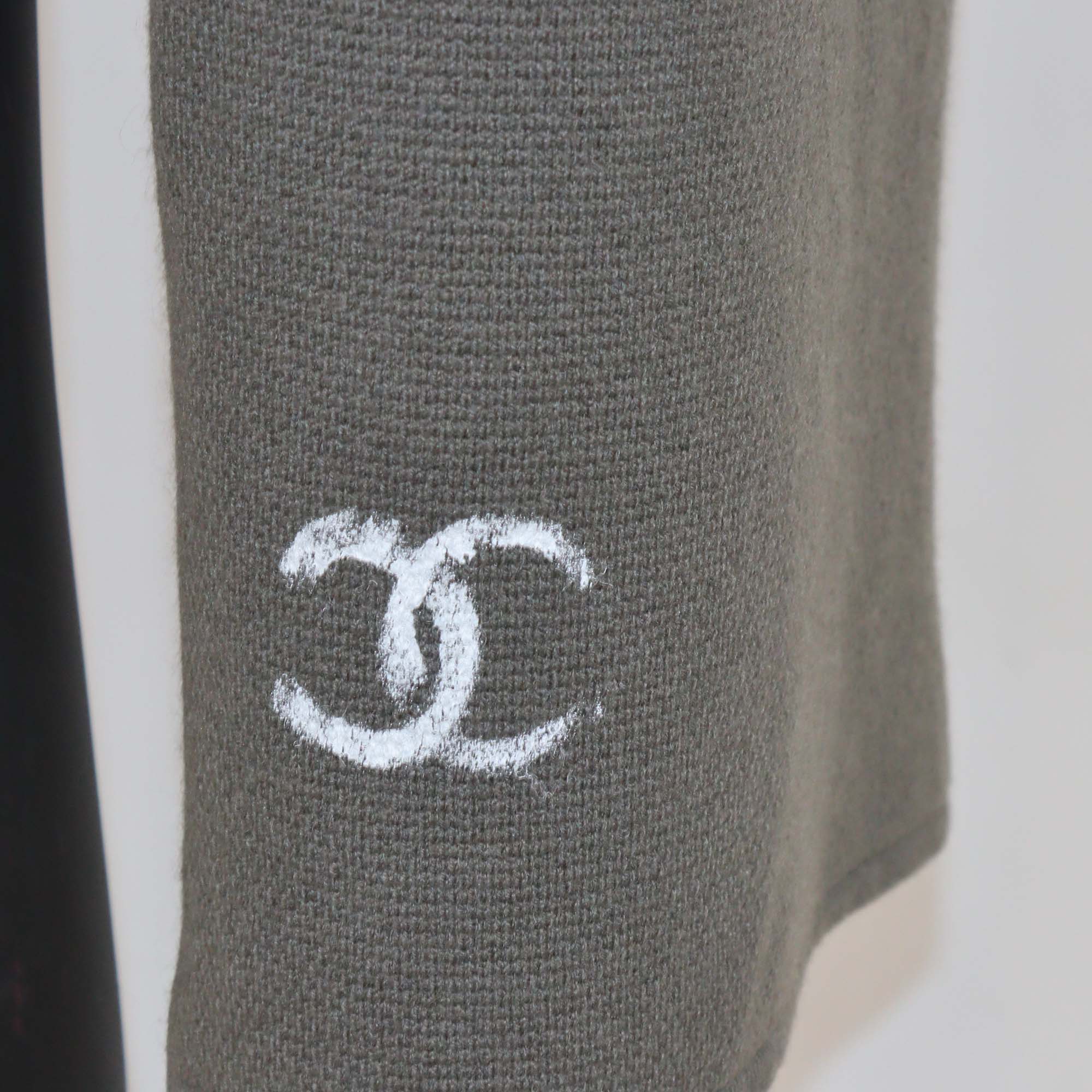 Chanel Grey Cashmere Hooded Scarf