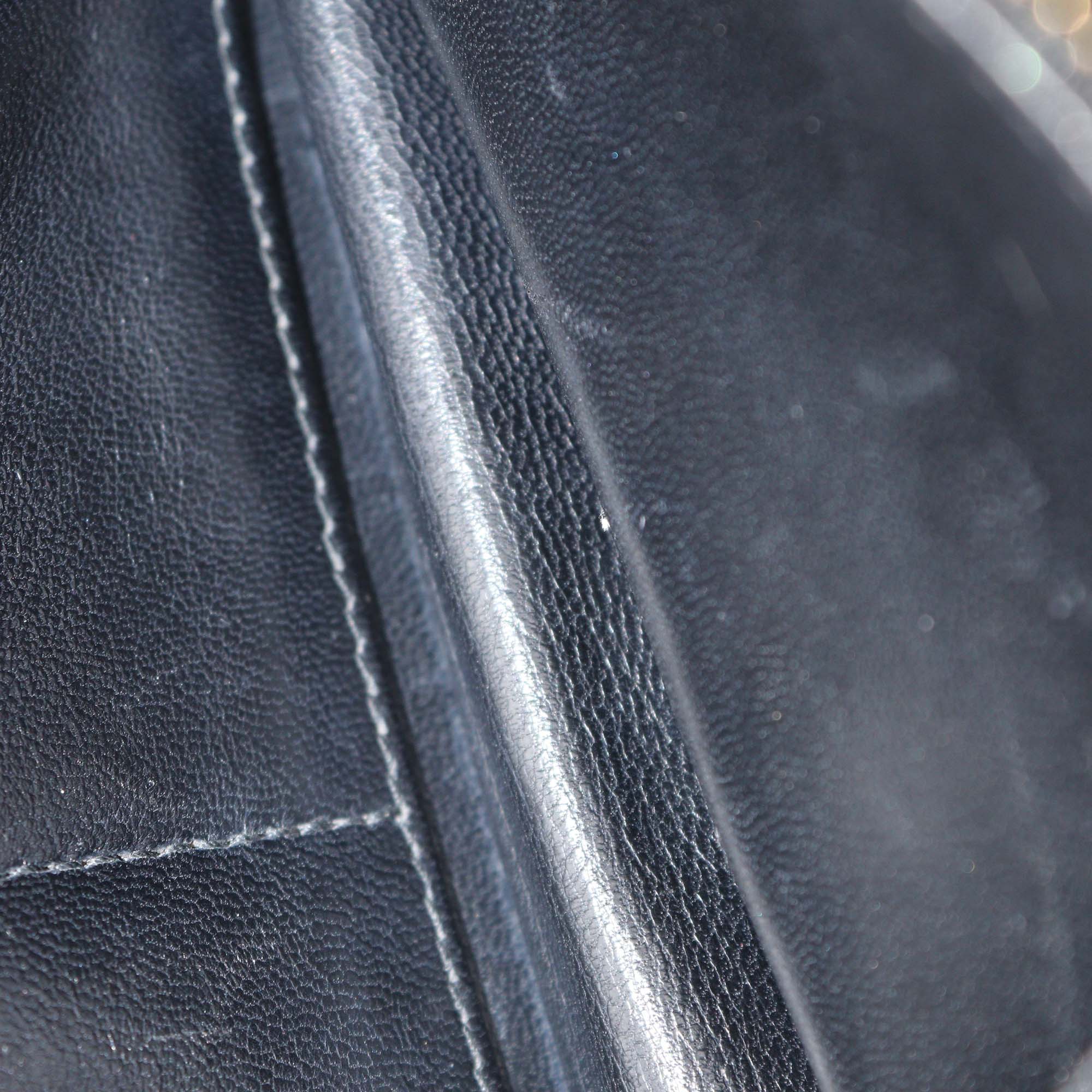 Christian Dior Black Studded Calfskin Diorama Wallet on Chain