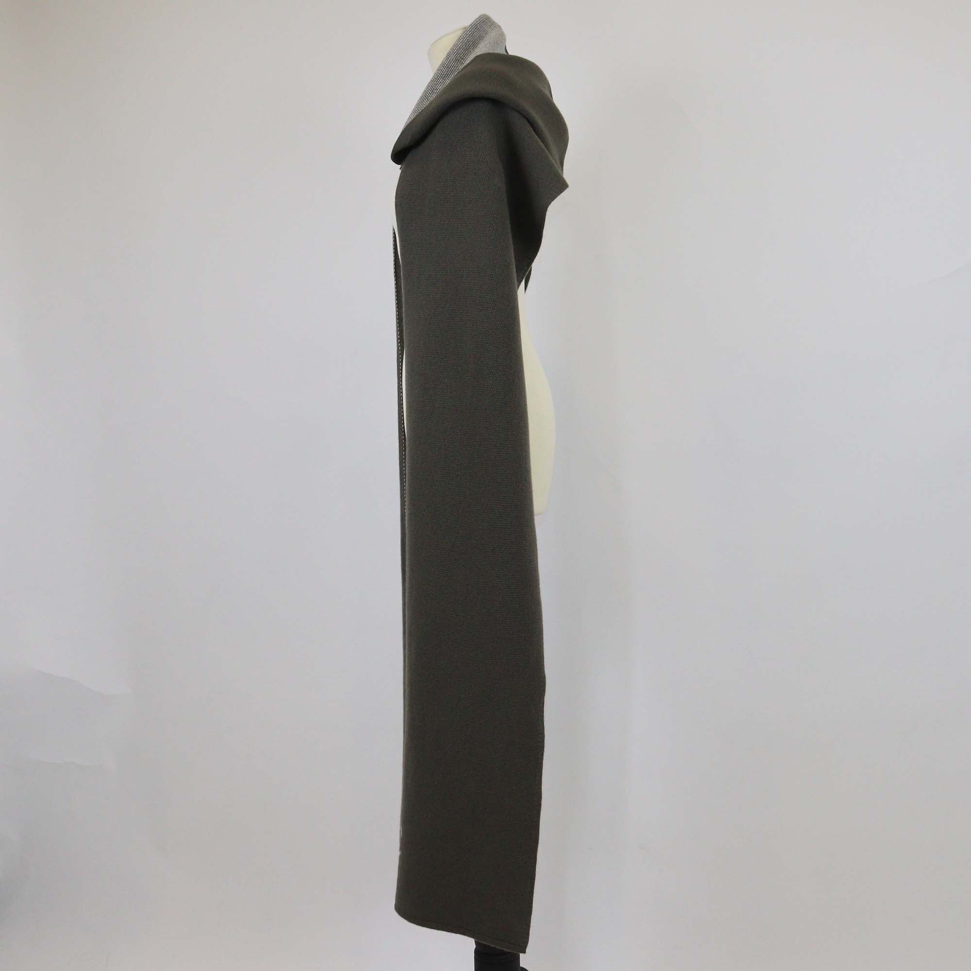 Chanel Grey Cashmere Hooded Scarf