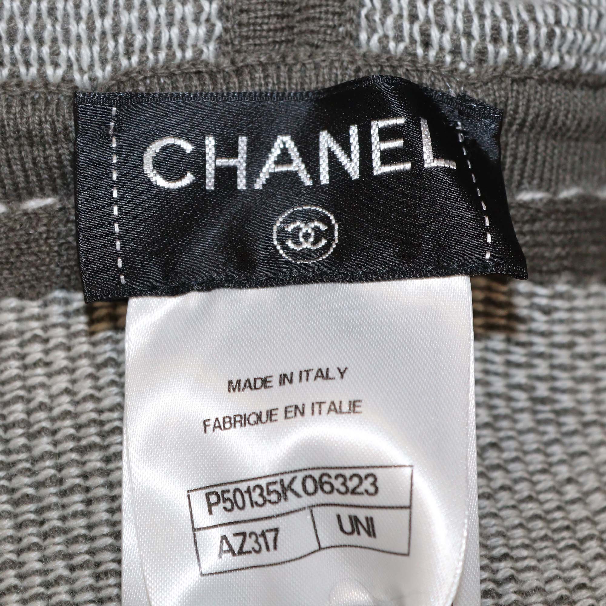 Chanel Grey Cashmere Hooded Scarf
