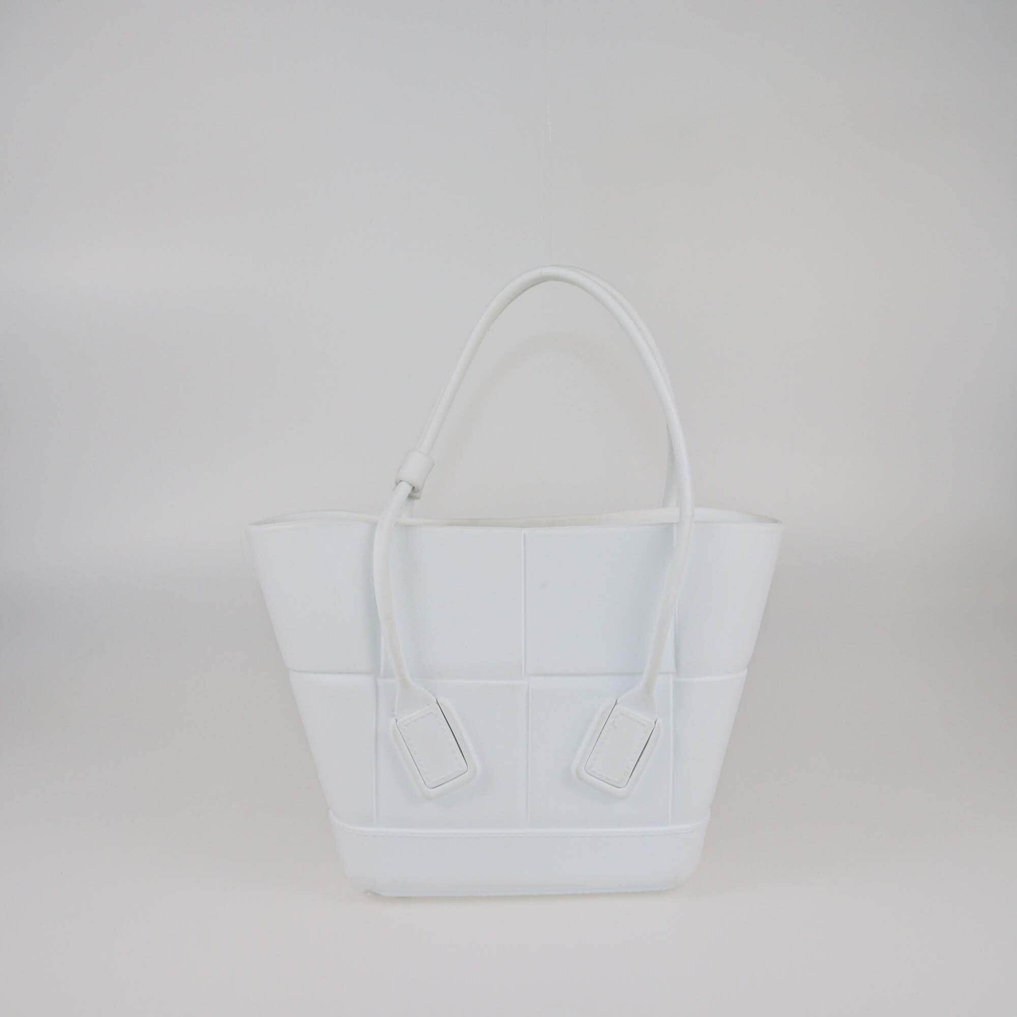 Bottega Veneta White Rubber Mini Arco Tote Womens Bottega Veneta