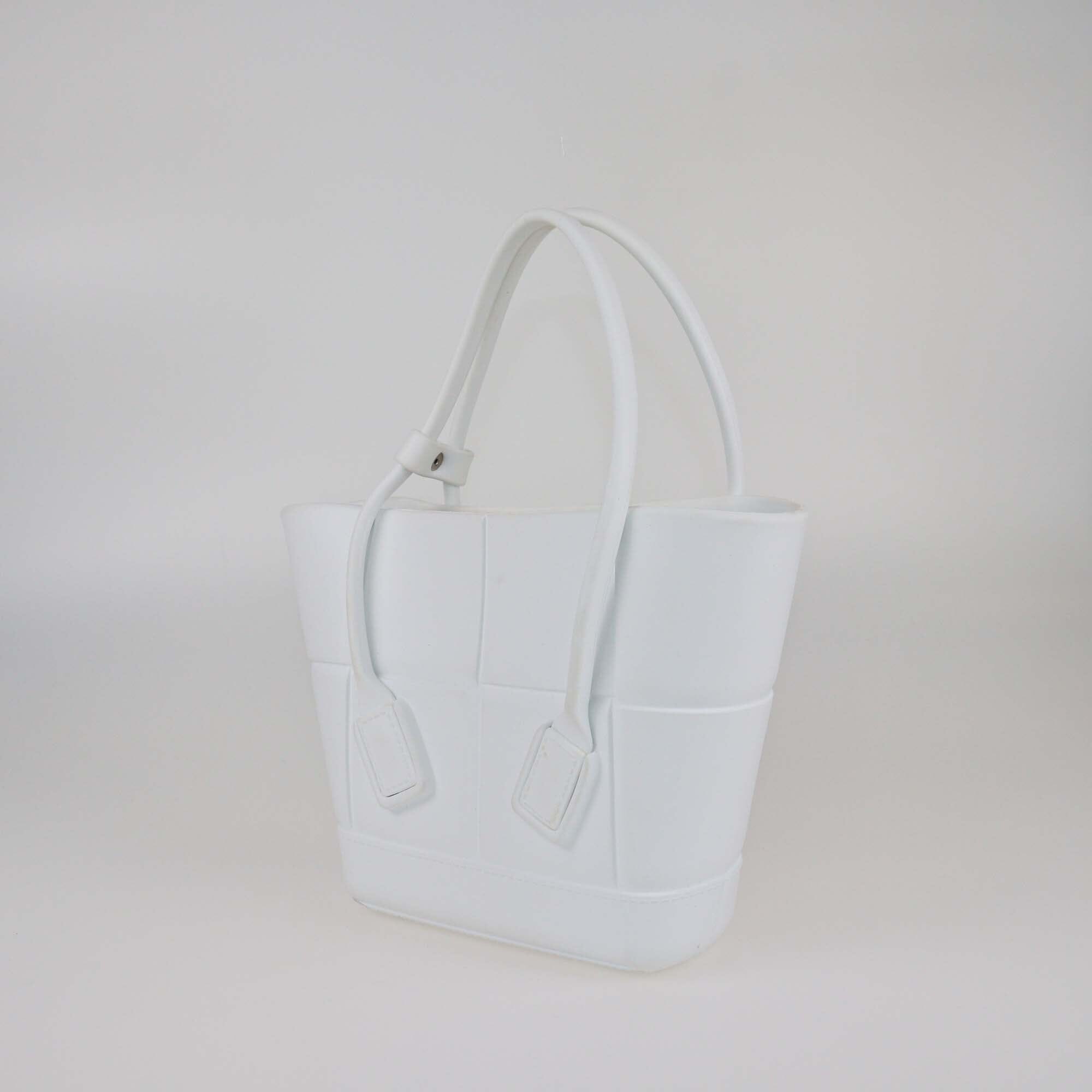 Bottega Veneta White Rubber Mini Arco Tote Womens Bottega Veneta