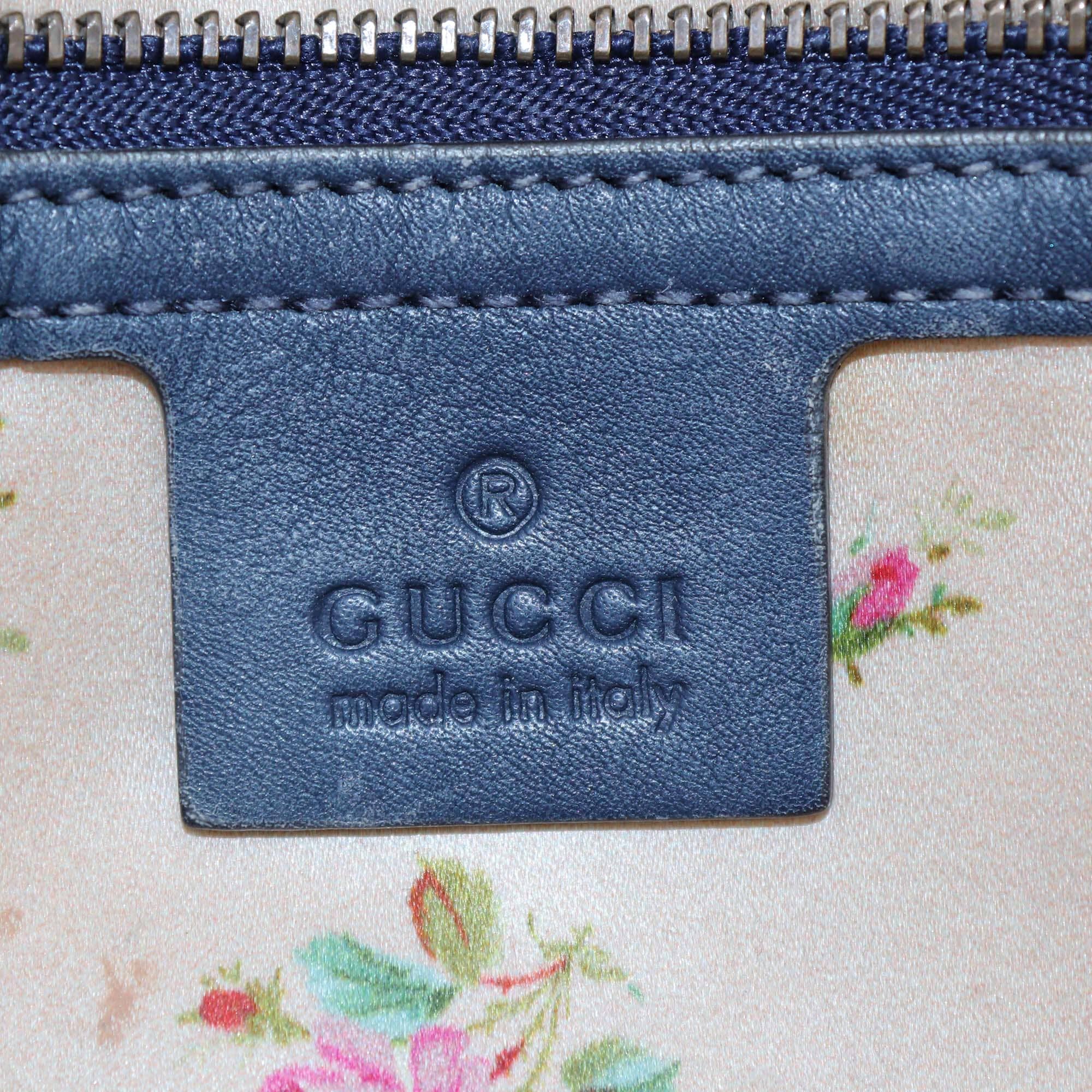 Gucci Blue Matelasse Denim Small Pearl GG Marmont Shoulder Bag Womens Gucci