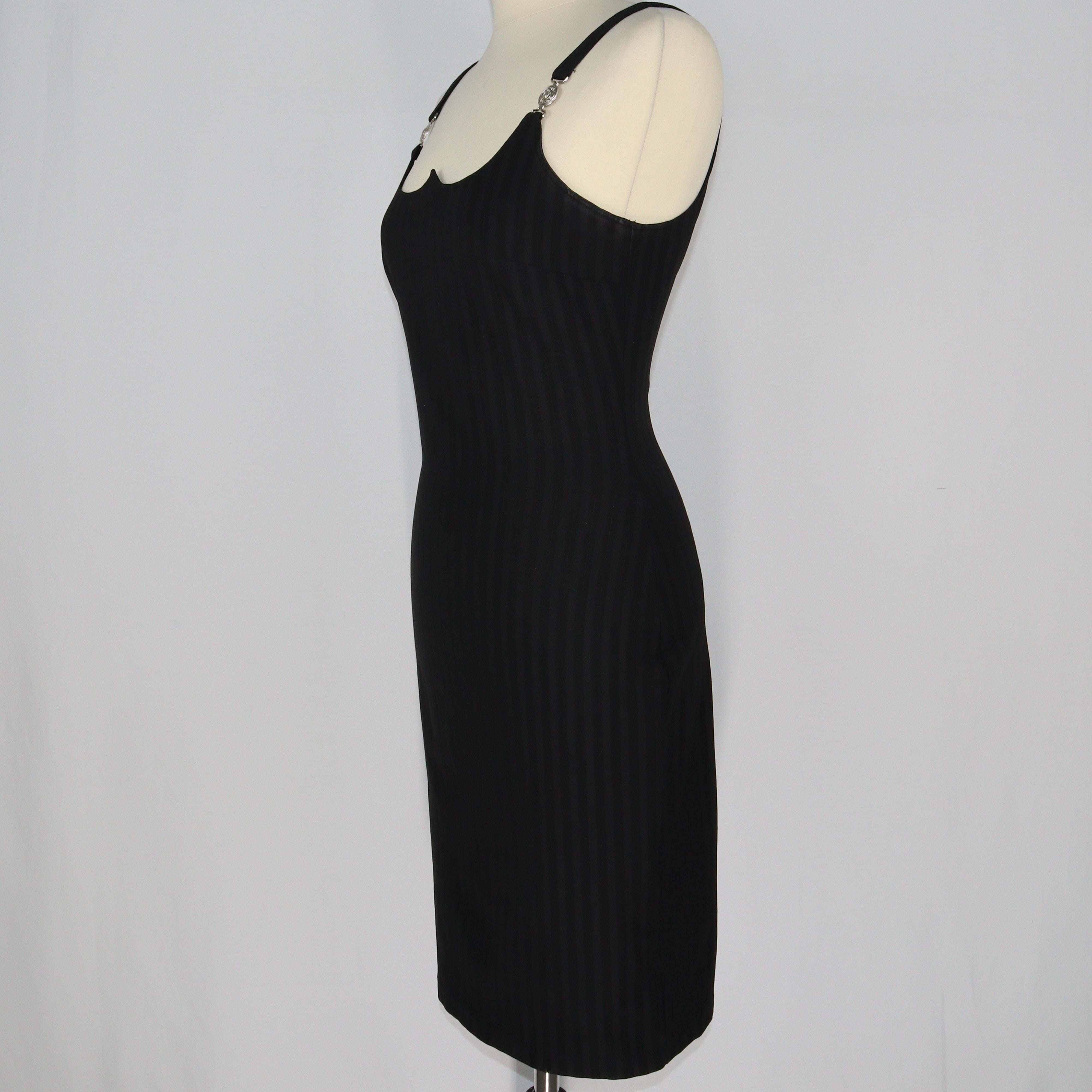 Black Bodycon Midi Dress Clothings Versace Jeand Couture 