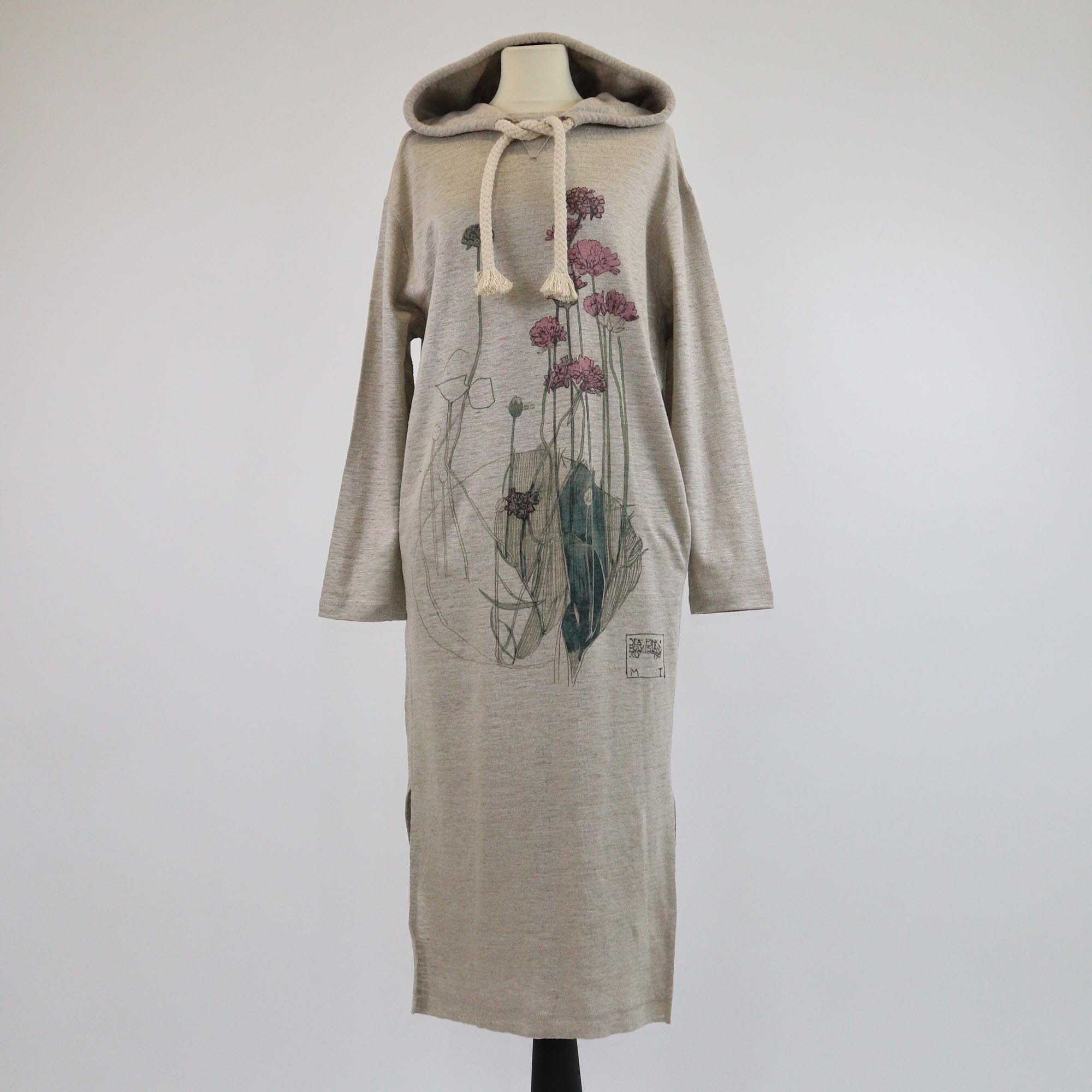 Loewe Grey Sweat Hoodie Midi Dress Womens Loewe