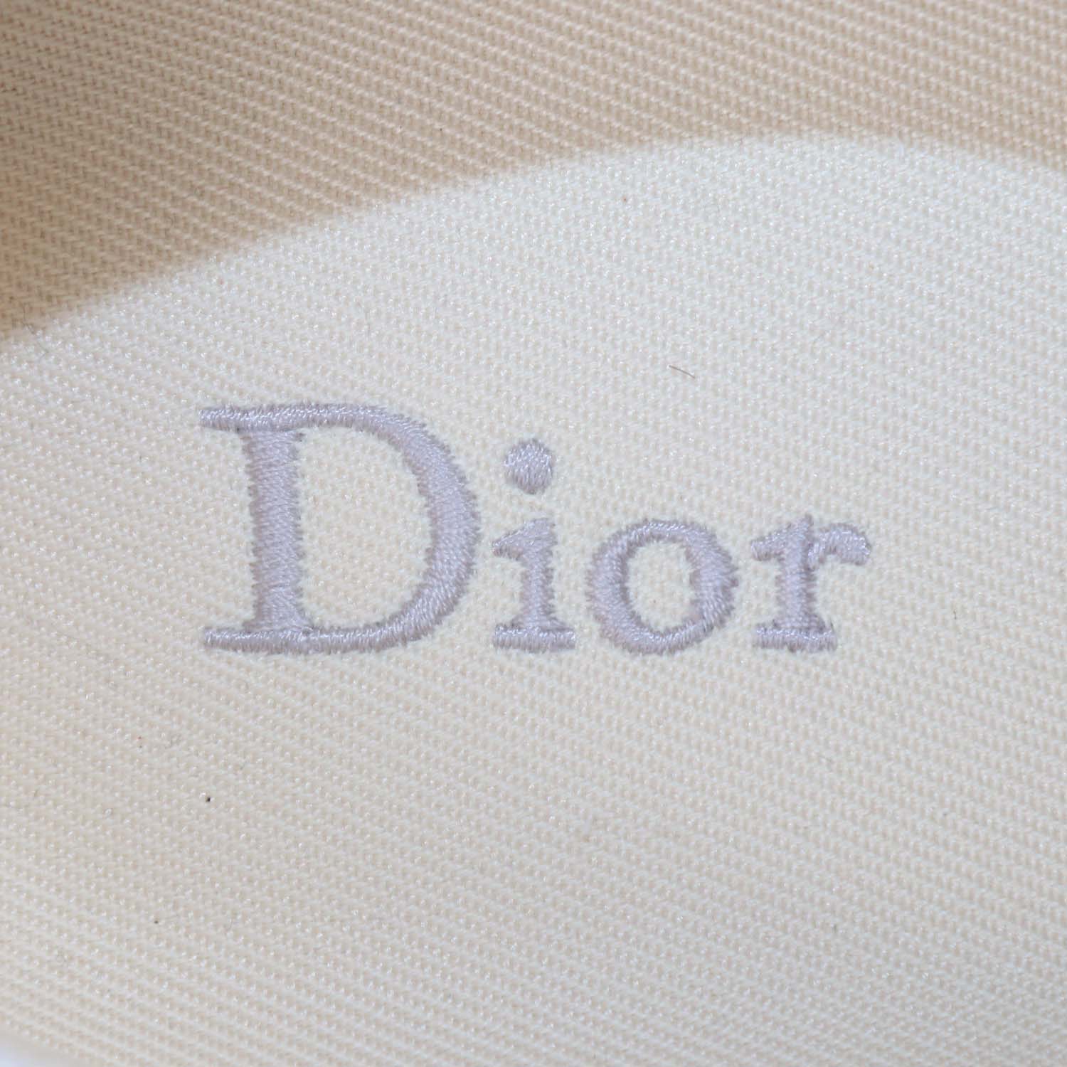 Christian Dior White/Green Canvas Clover Embroidered Saltwind Sneakers