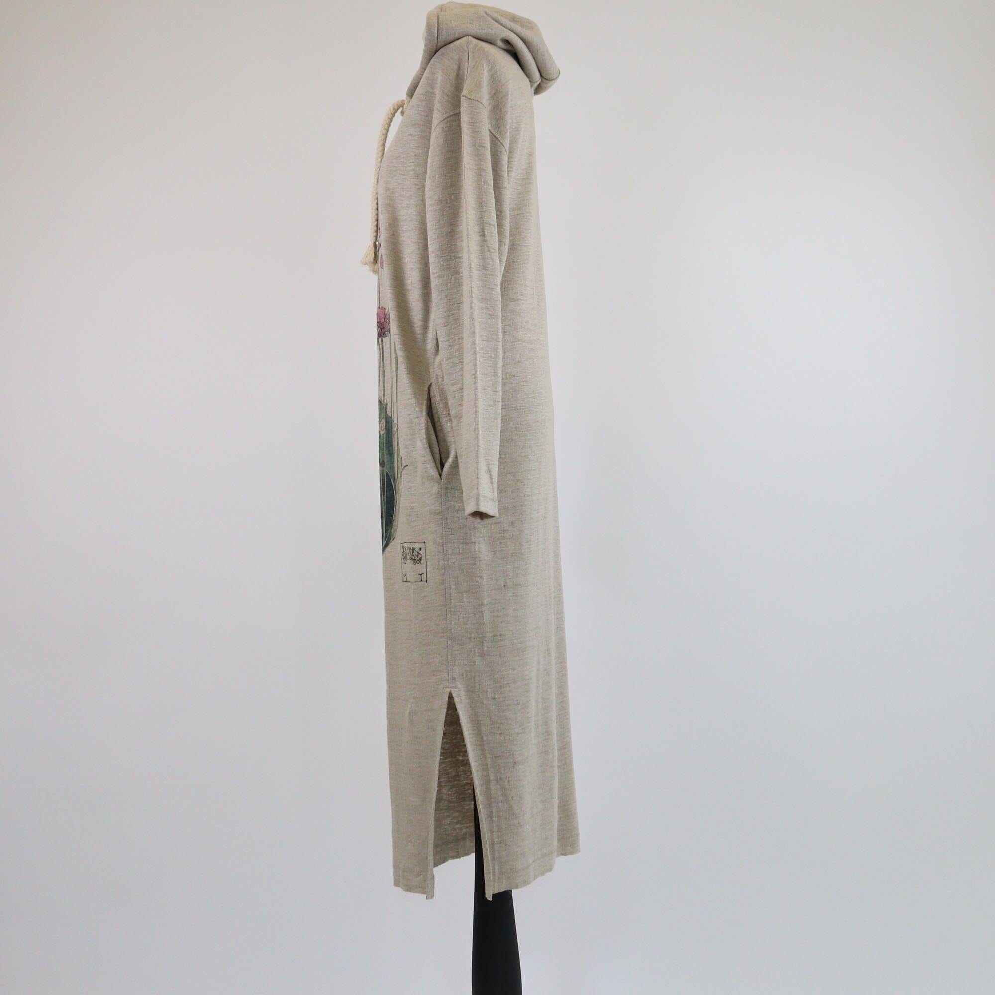 Loewe Grey Sweat Hoodie Midi Dress Womens Loewe