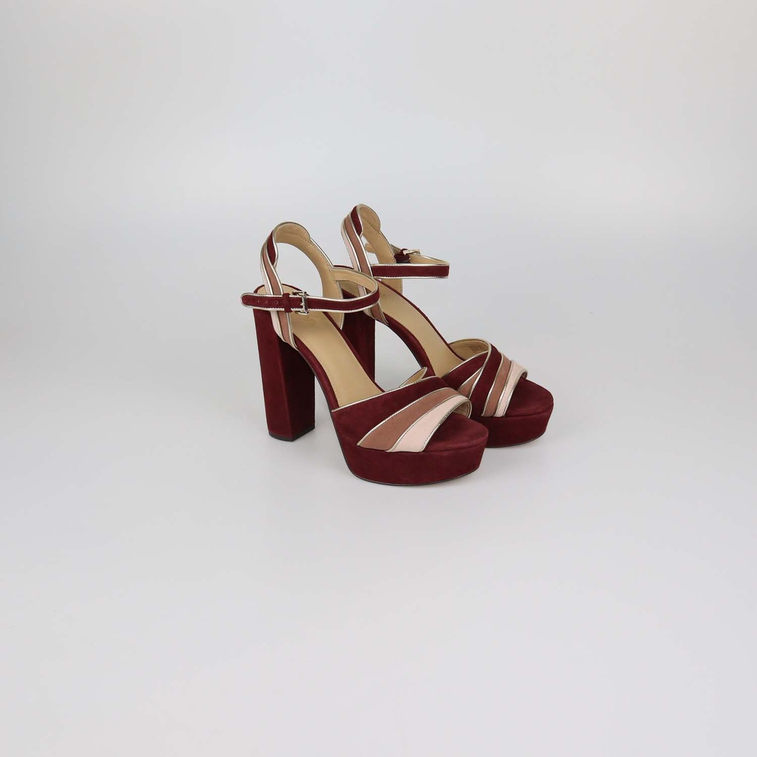 MICHAEL Michael Kors Multicolor Suede Harper Platform Block Heel Sandals