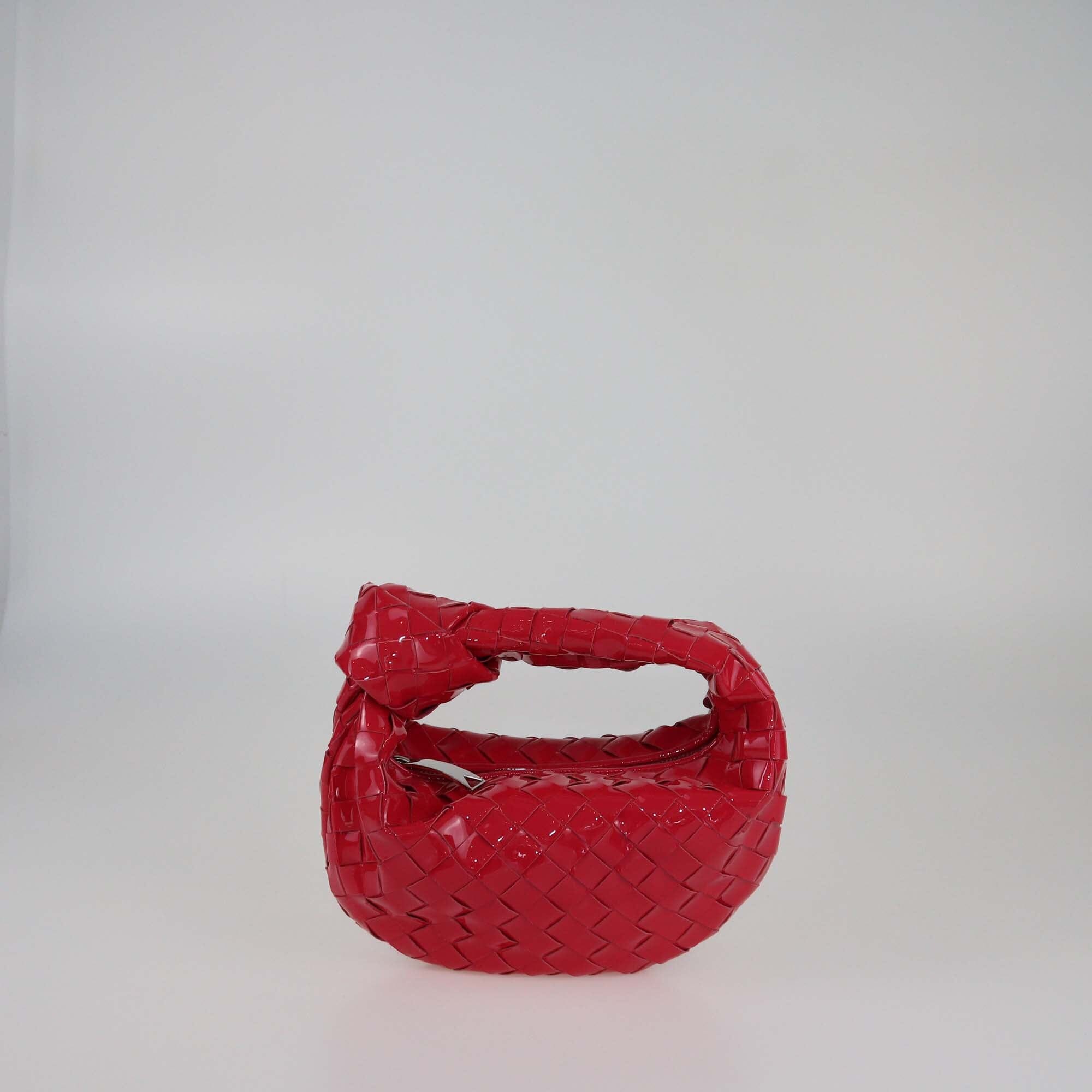 Bottega Veneta Red Intrecciato Patent Mini Jodie Bag Womens Bottega Veneta