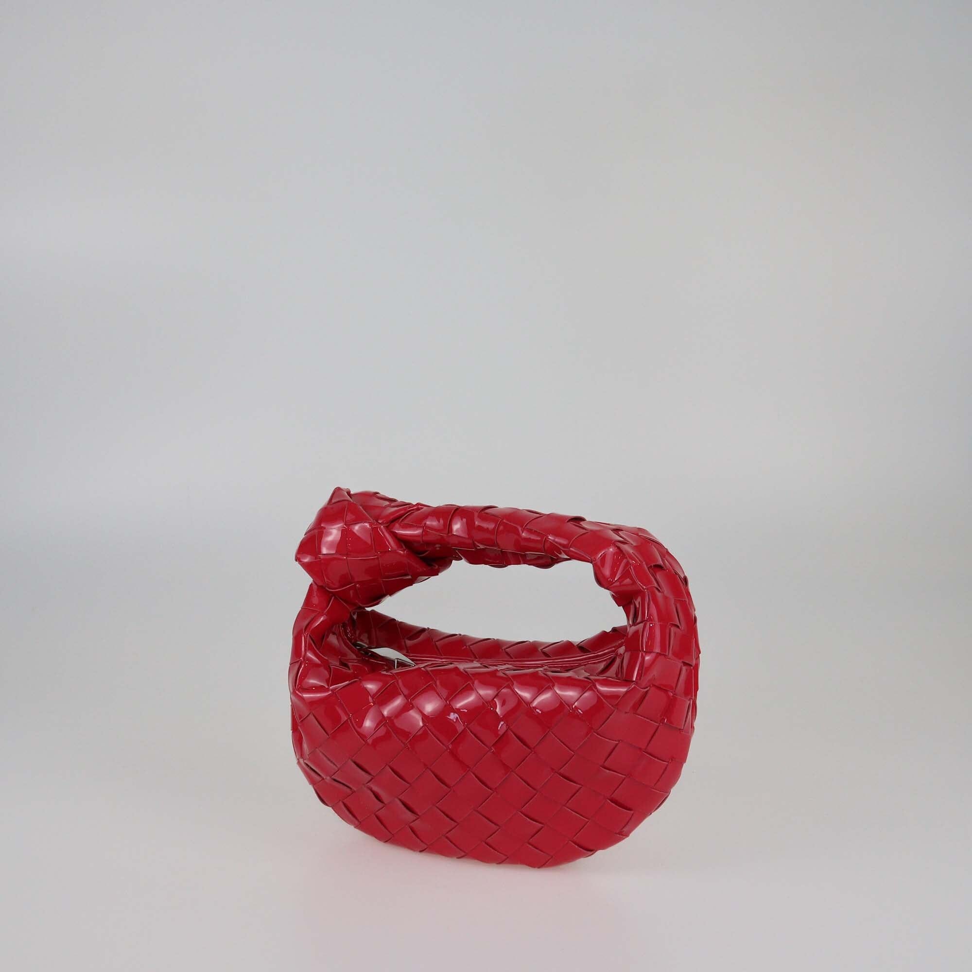 Bottega Veneta Red Intrecciato Patent Mini Jodie Bag Womens Bottega Veneta