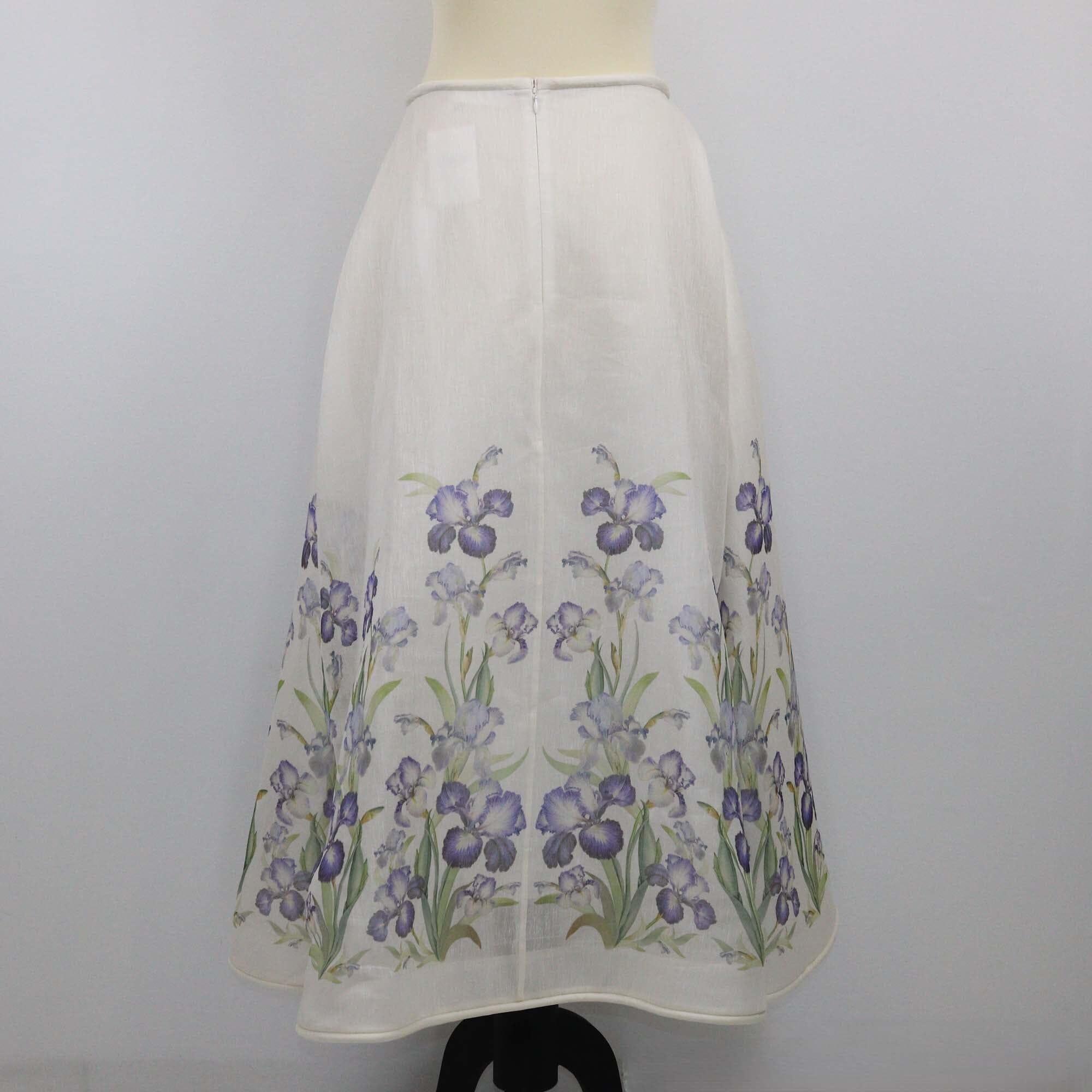 Zimmermann White Floral Print Flare Skirt Womens Zimmermann