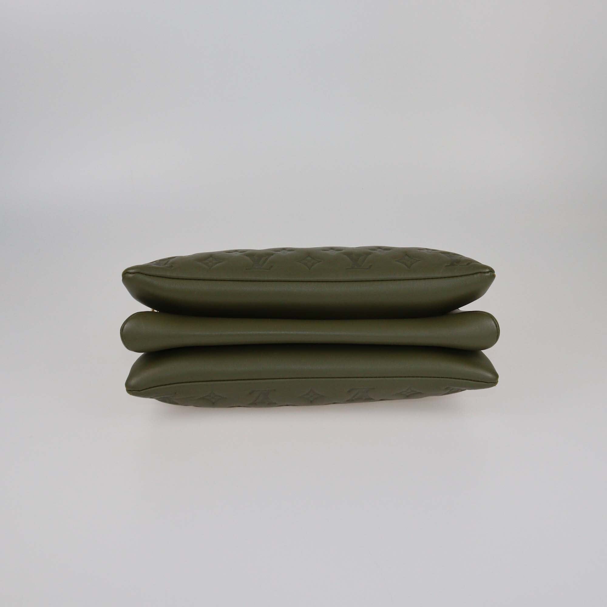 Louis Vuitton Khaki Green Monogram Embossed Puffy Coussin MM Bag Womens Louis Vuitton