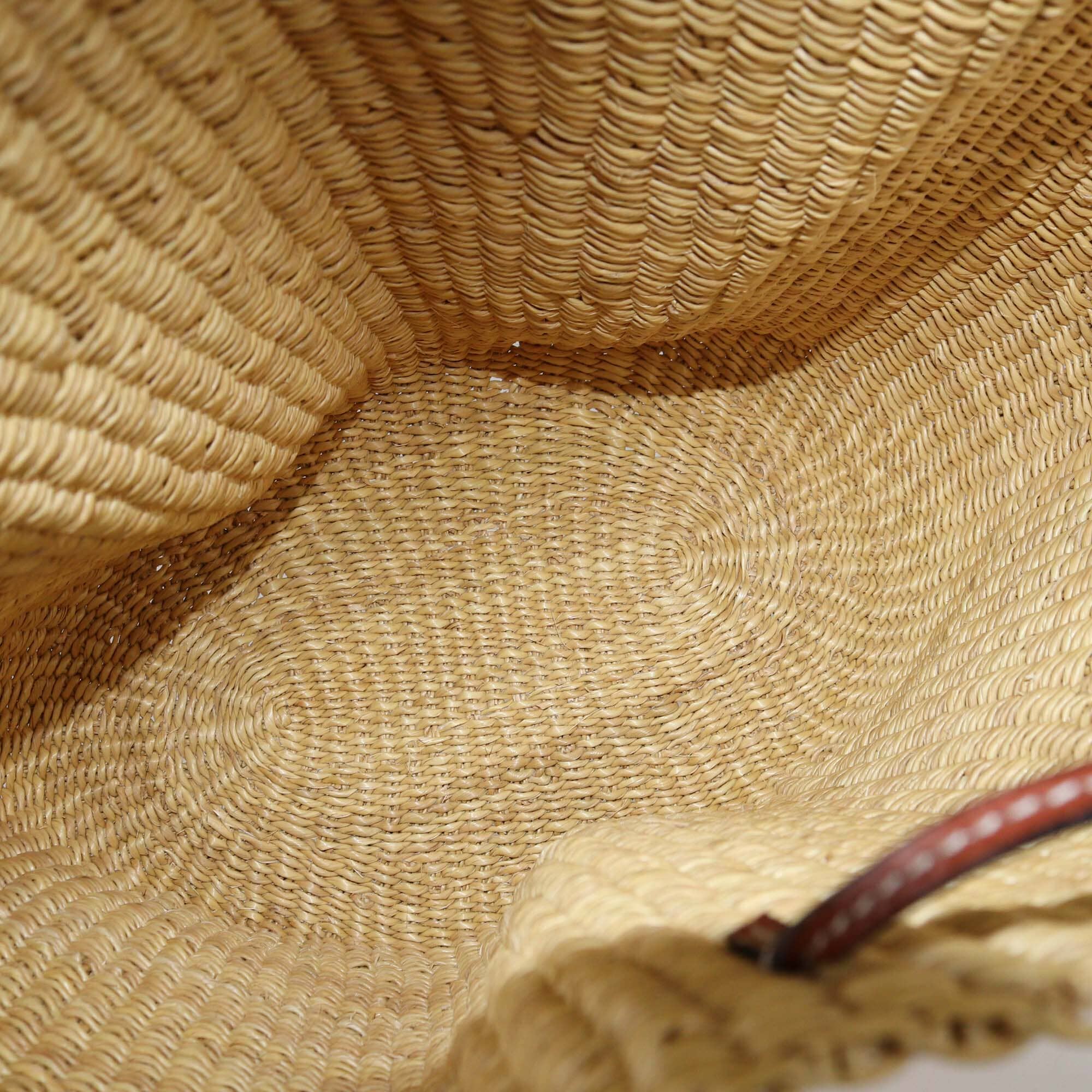 Loewe Brown/Tan Woven Small Shell Basket Bag Womens Loewe