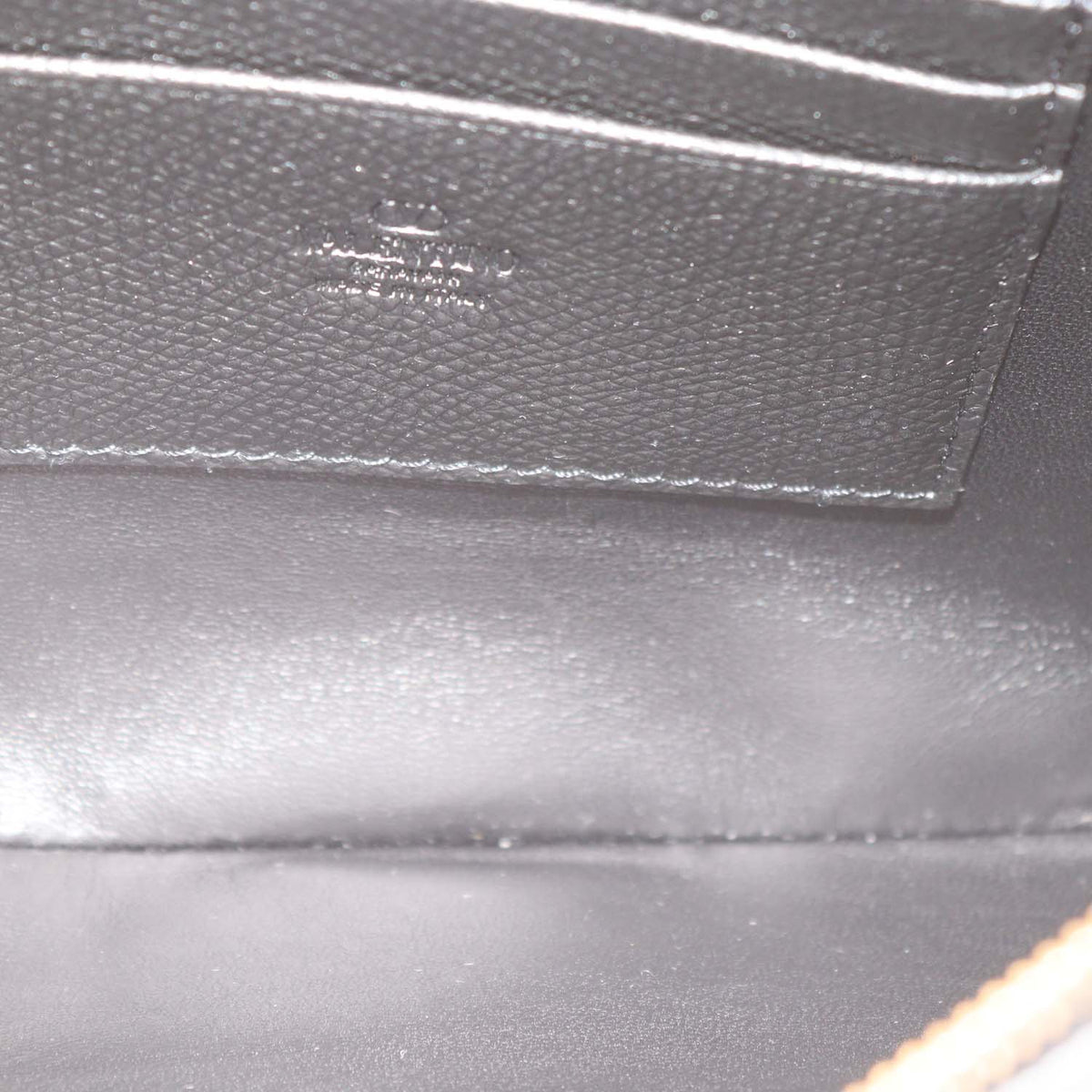 Vslentino Black Leather VLogo Signature Pouch
