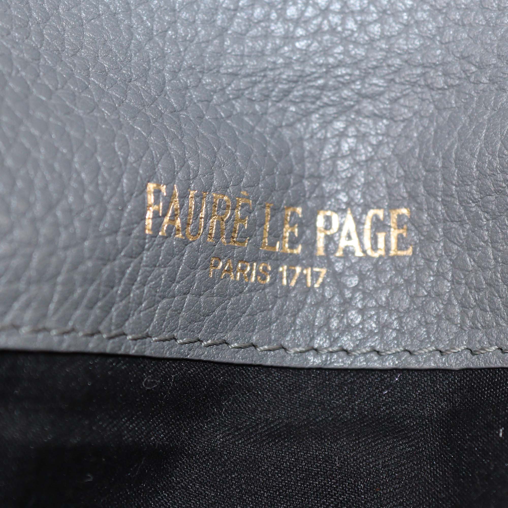 Faure Le Page Grey Coated Canvas & Leather Parade Clutch