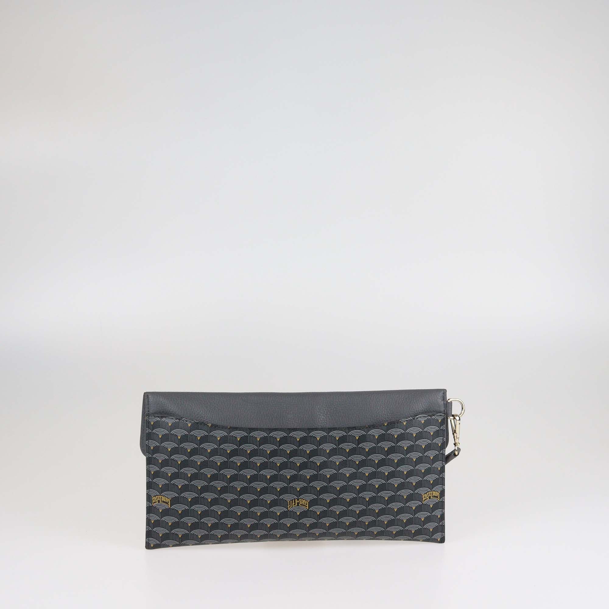 Faure Le Page Grey Coated Canvas & Leather Parade Clutch