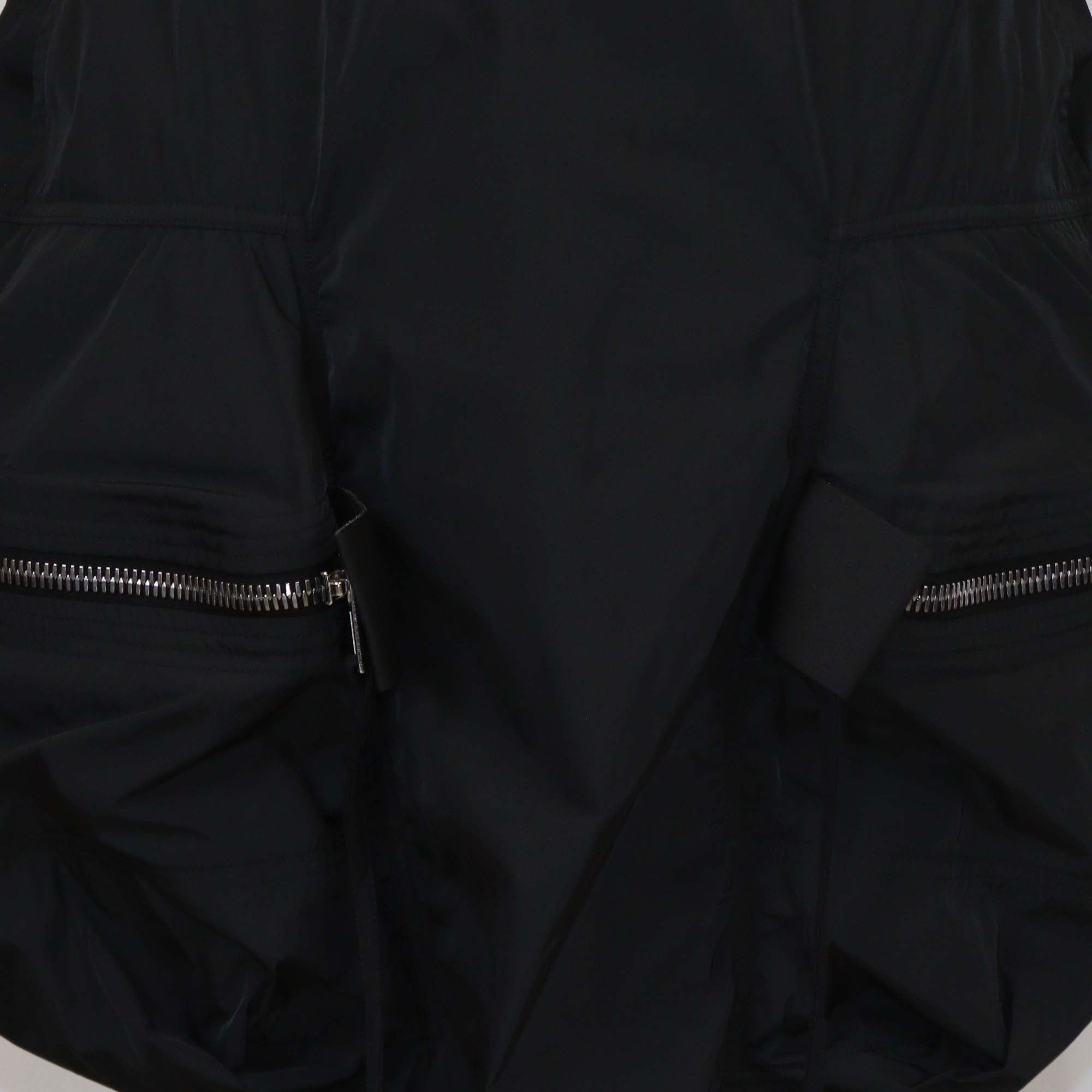 Rick Owens Black Nylon Zip Pocket Front Asymmetric Skirt