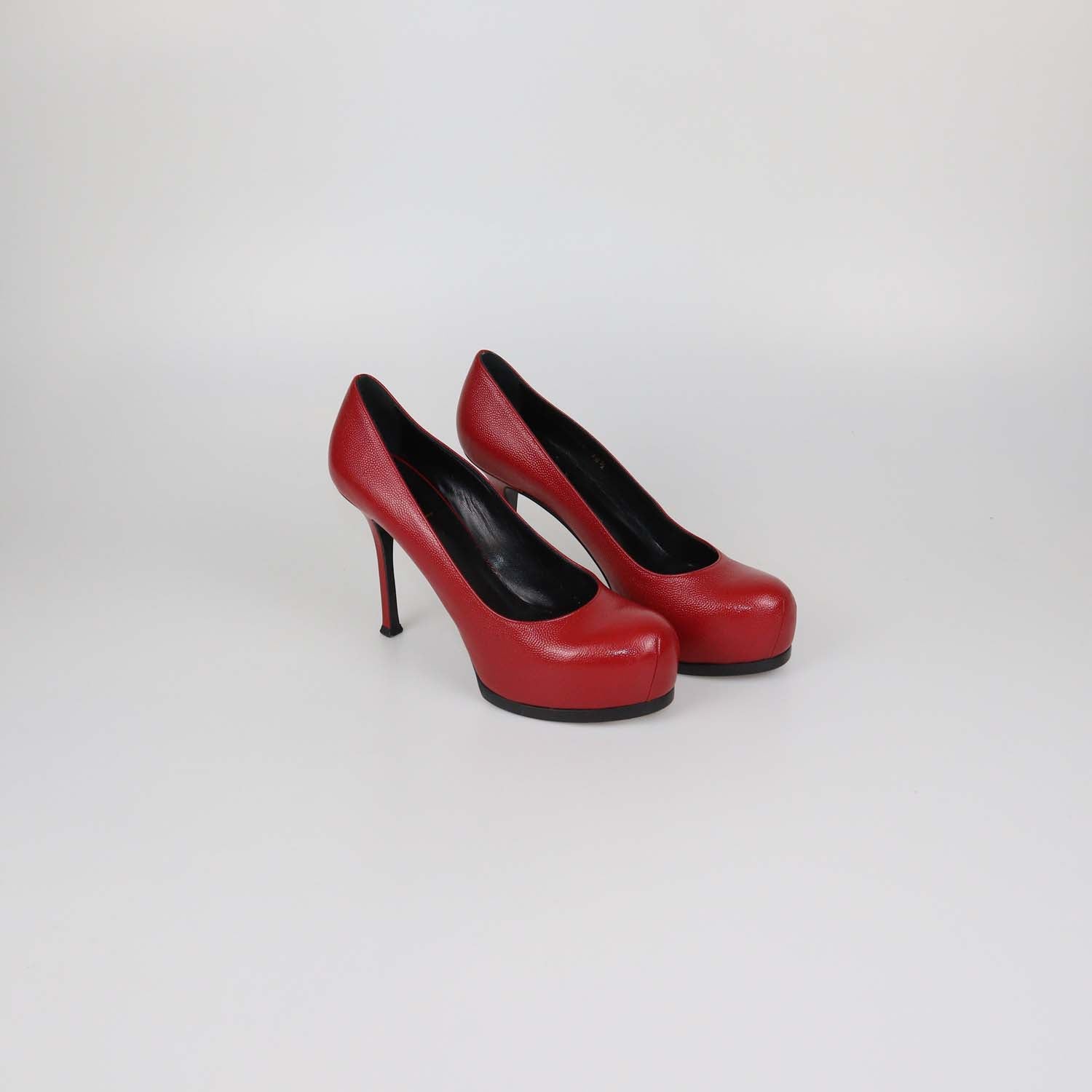 Saint Laurent Red Leather Tribtoo Platform Pumps