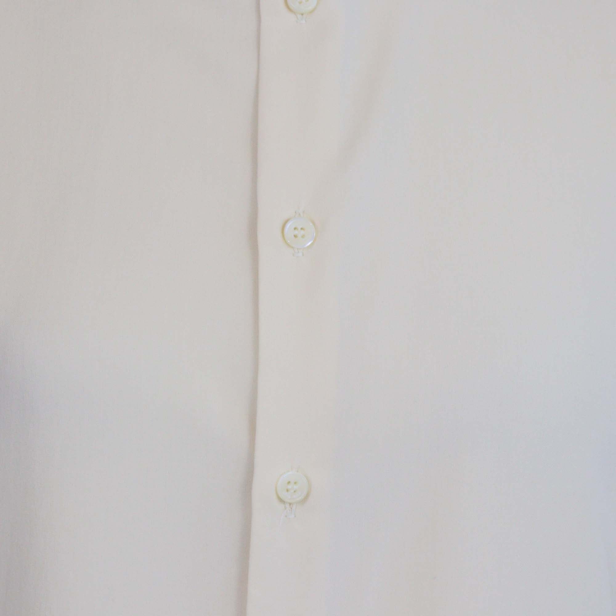 Loro Piana Lemon Chiffon Silk Dylan Collar Long Sleeve Thea Shirt