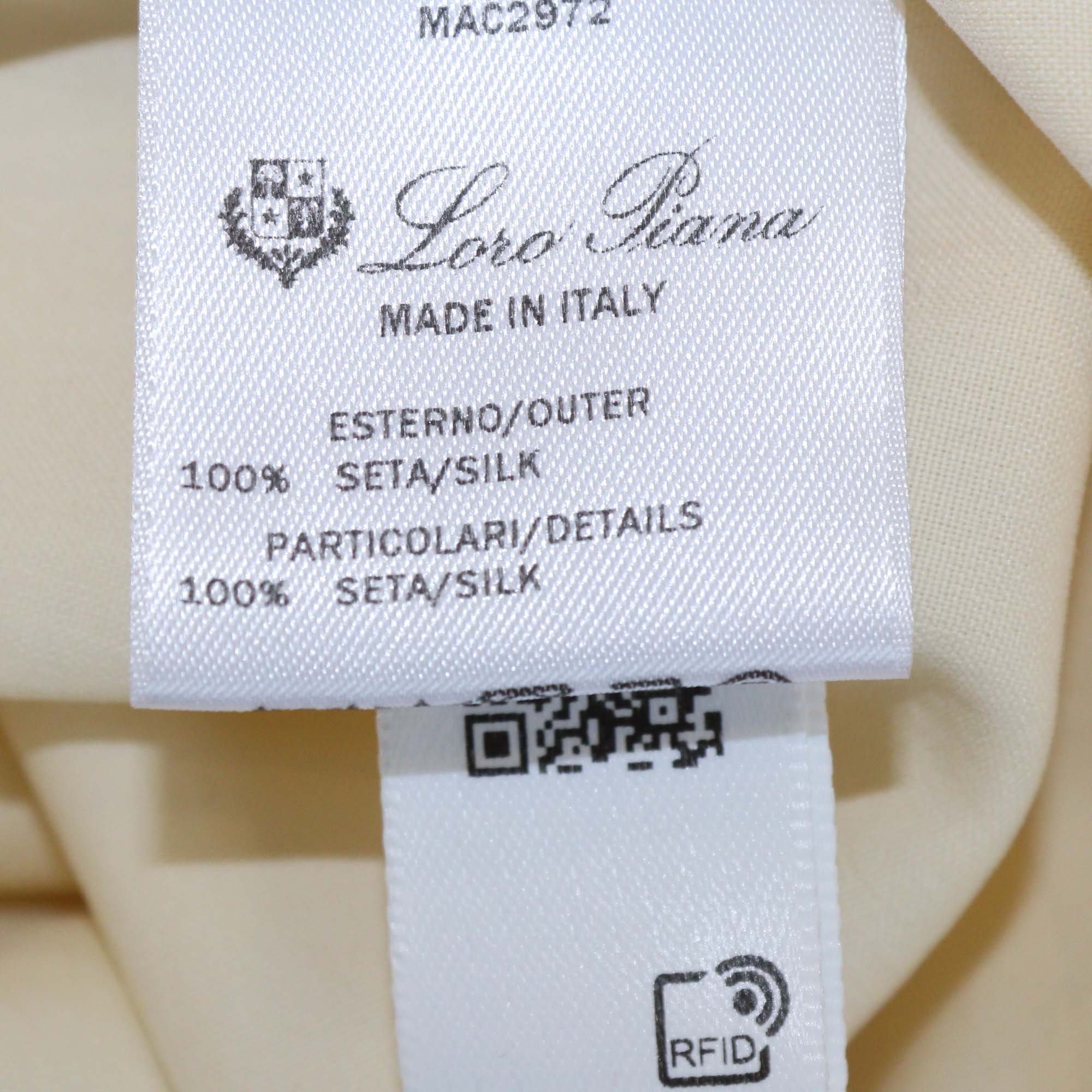Loro Piana Lemon Chiffon Silk Dylan Collar Long Sleeve Thea Shirt