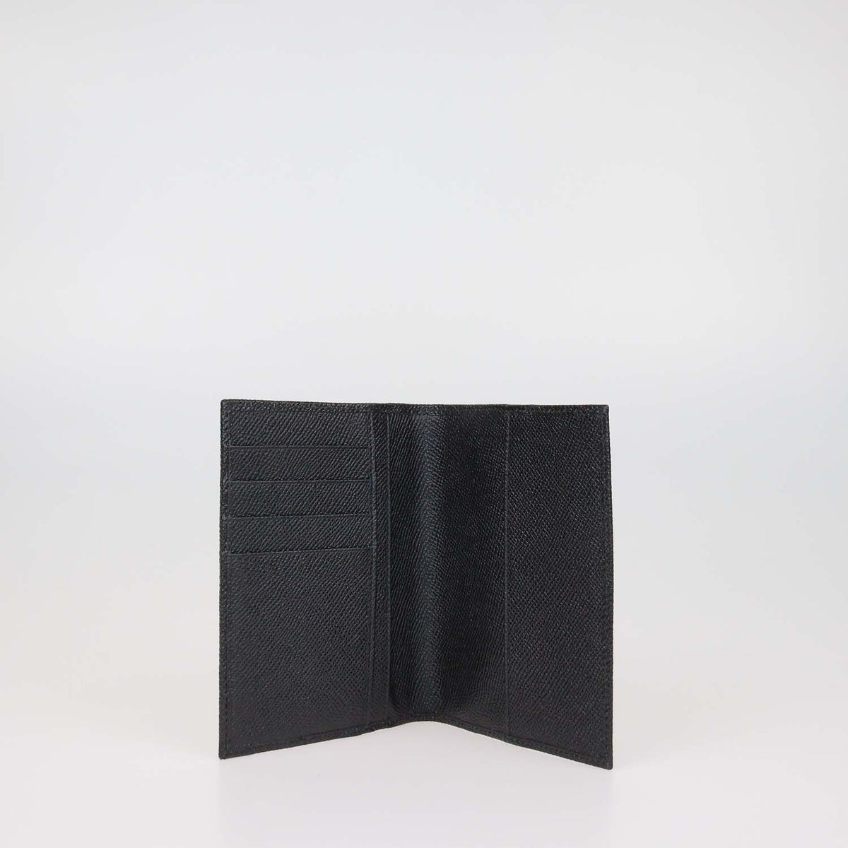 Dolce & Gabbana Black Leather DG Crystal Passport Holder
