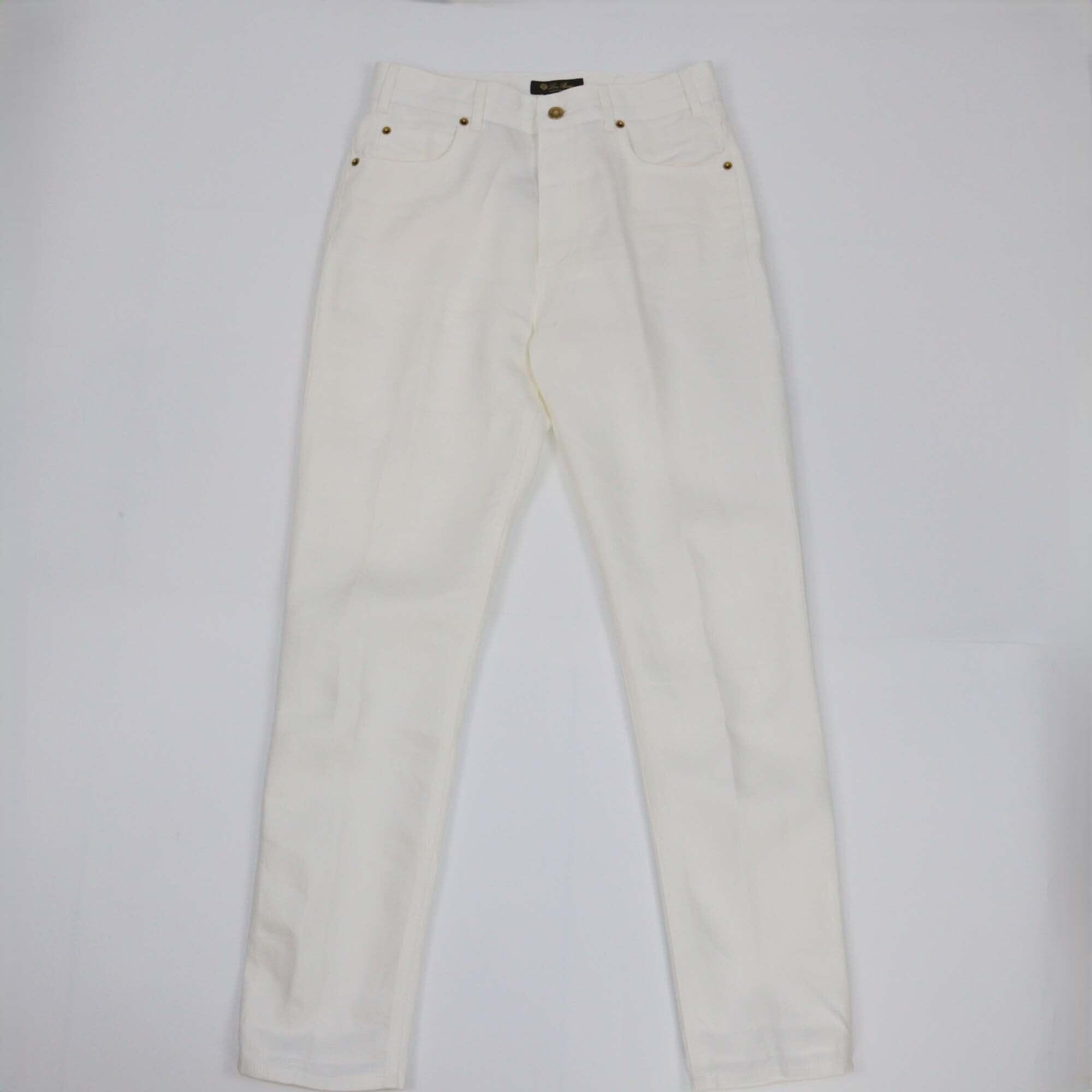 Loro Piana White Denim Slim Fit Pants Womens Loro Piana