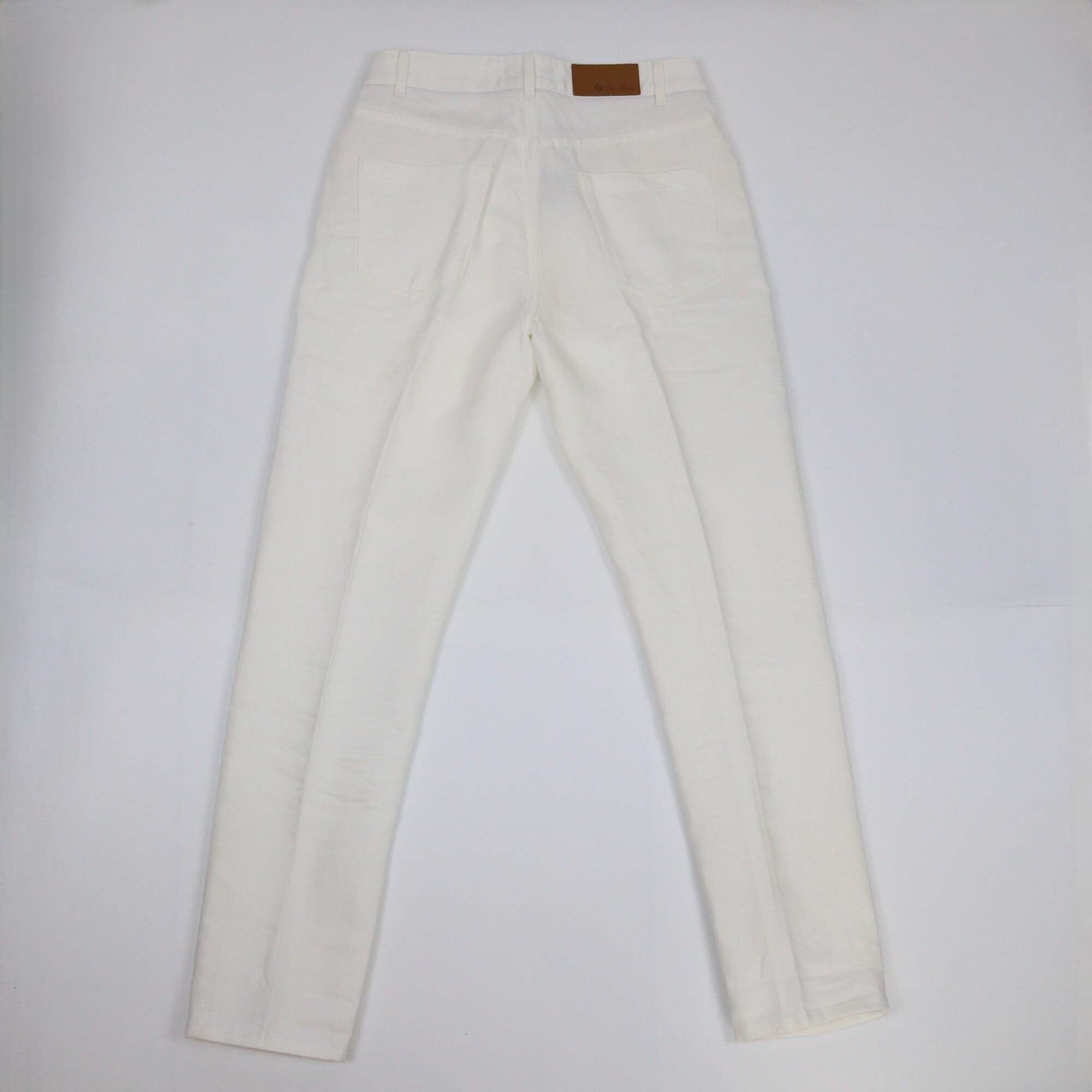 Loro Piana White Denim Slim Fit Pants Womens Loro Piana